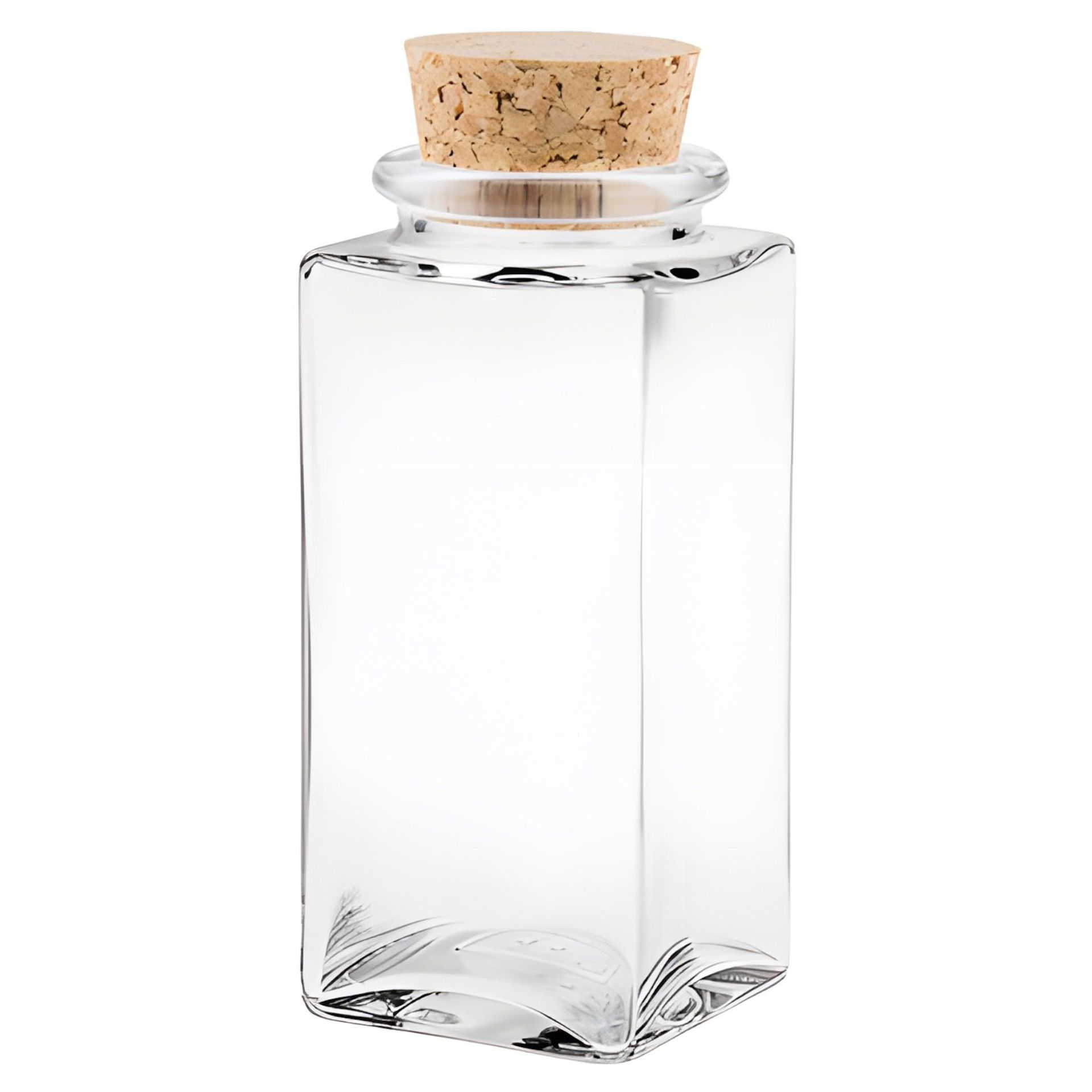 Korkenglas  100 ml Gewürzglas mit Korken eckig