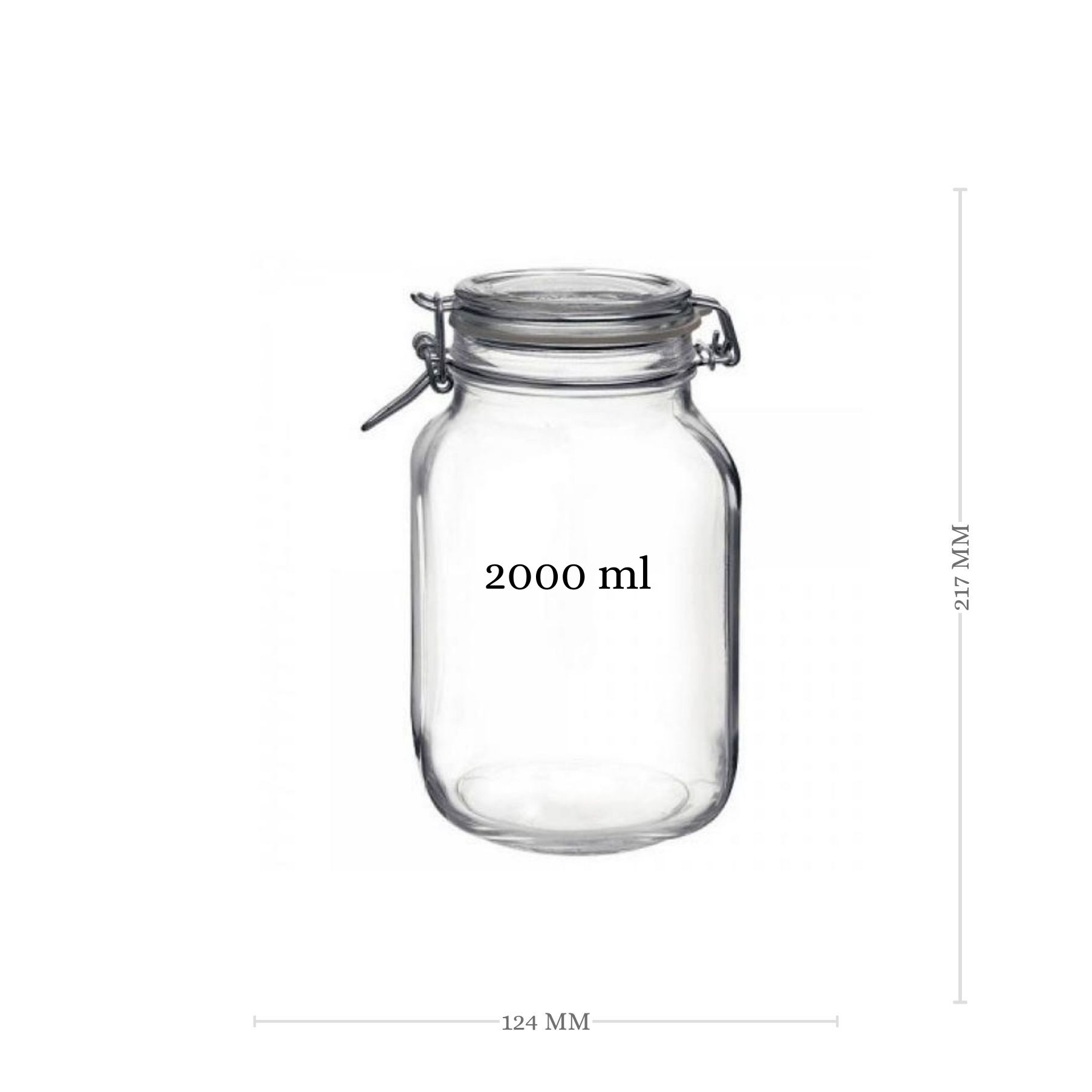 Bormioli Bügelverschlussglas 2000 ml eckig