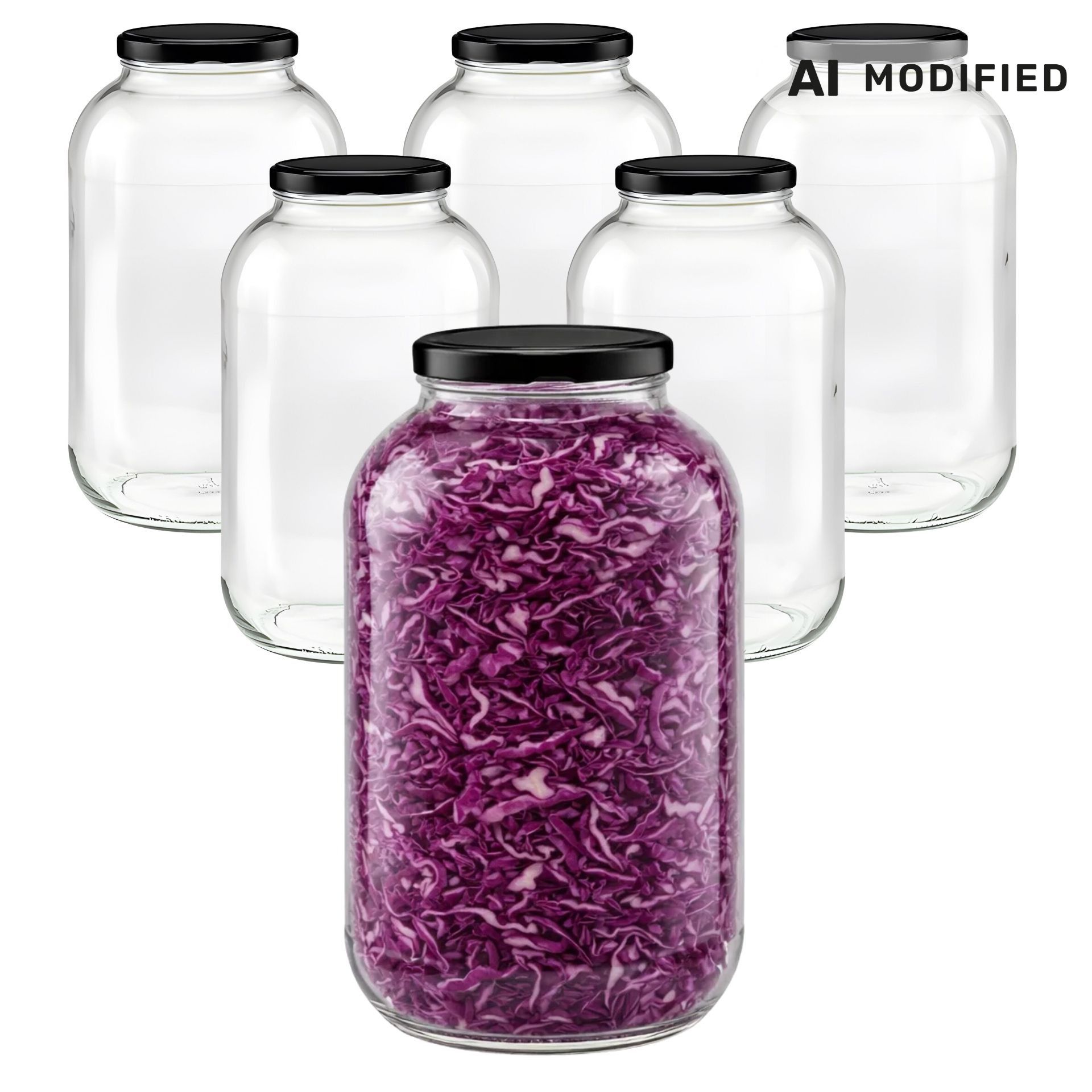 Einmachgläser 6x4250 ml mit Schraubdeckel schwarz
