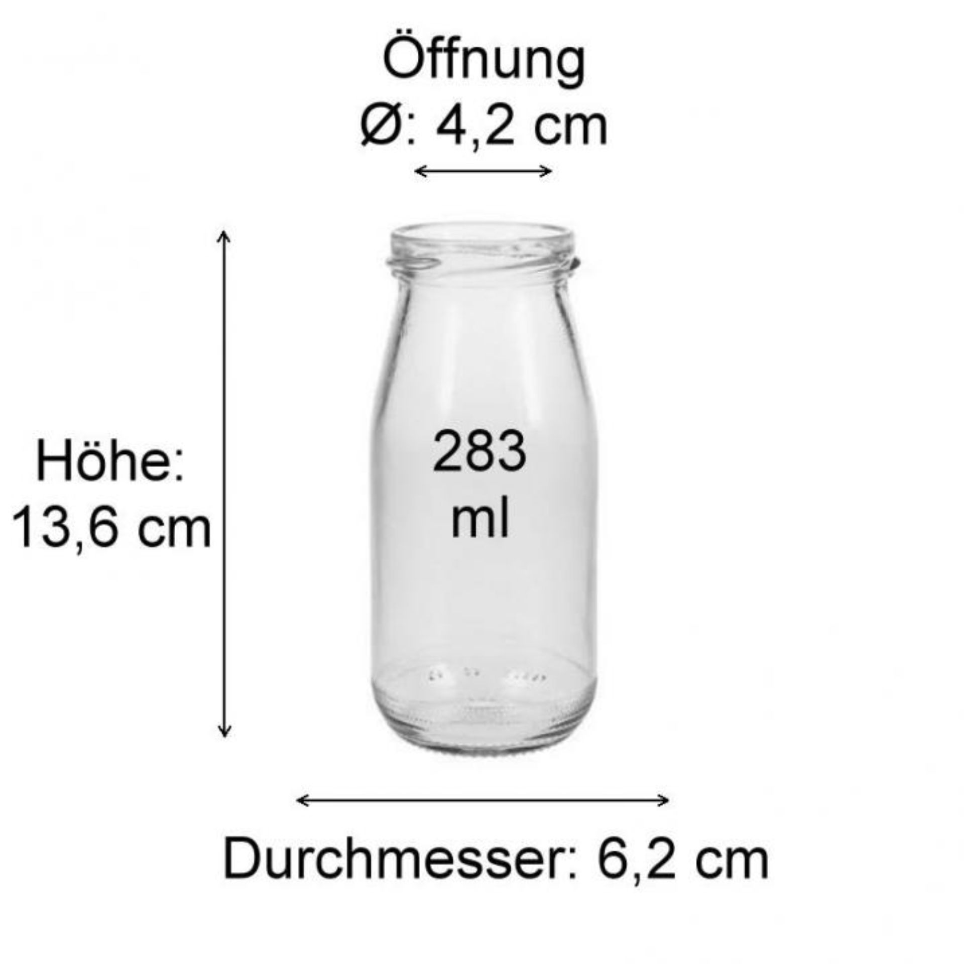 283 ml klare Glasflasche mit Standardmaßen für Abfüllung von Getränken
