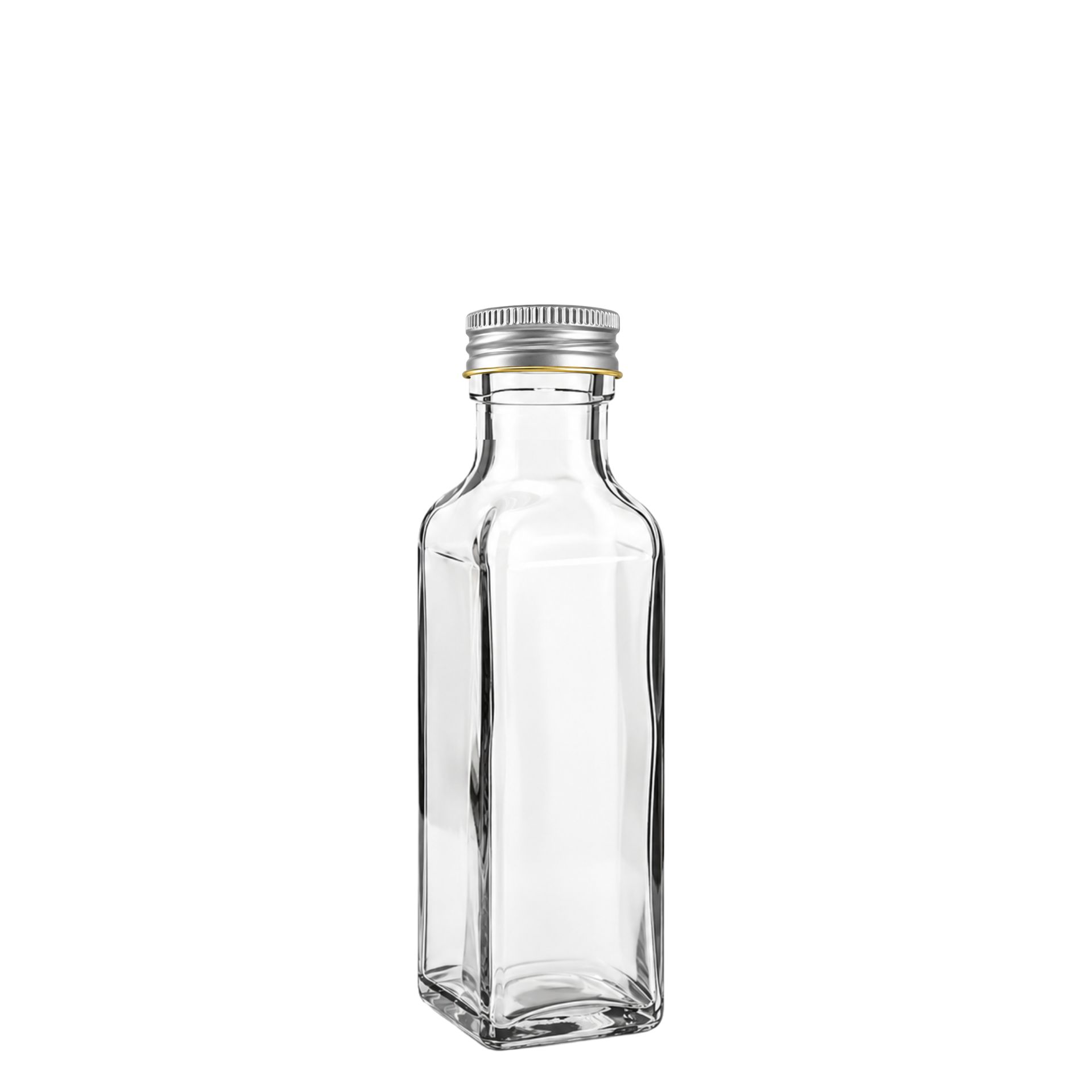 Glasflasche  100 ml eckig Marasca klar