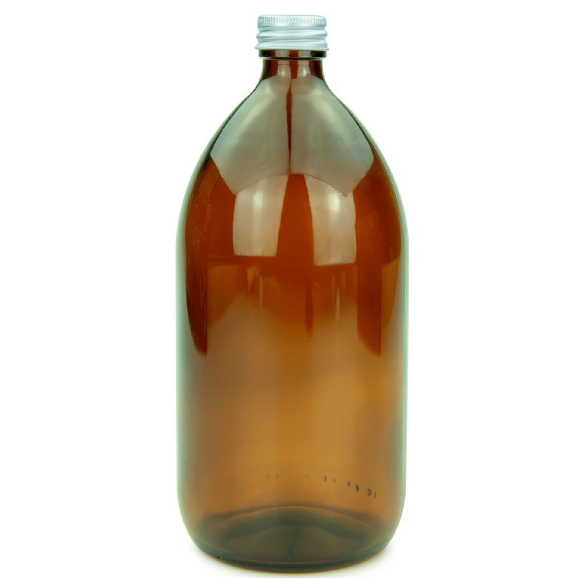 Glasflasche 1000 ml  braun Schraubdeckel