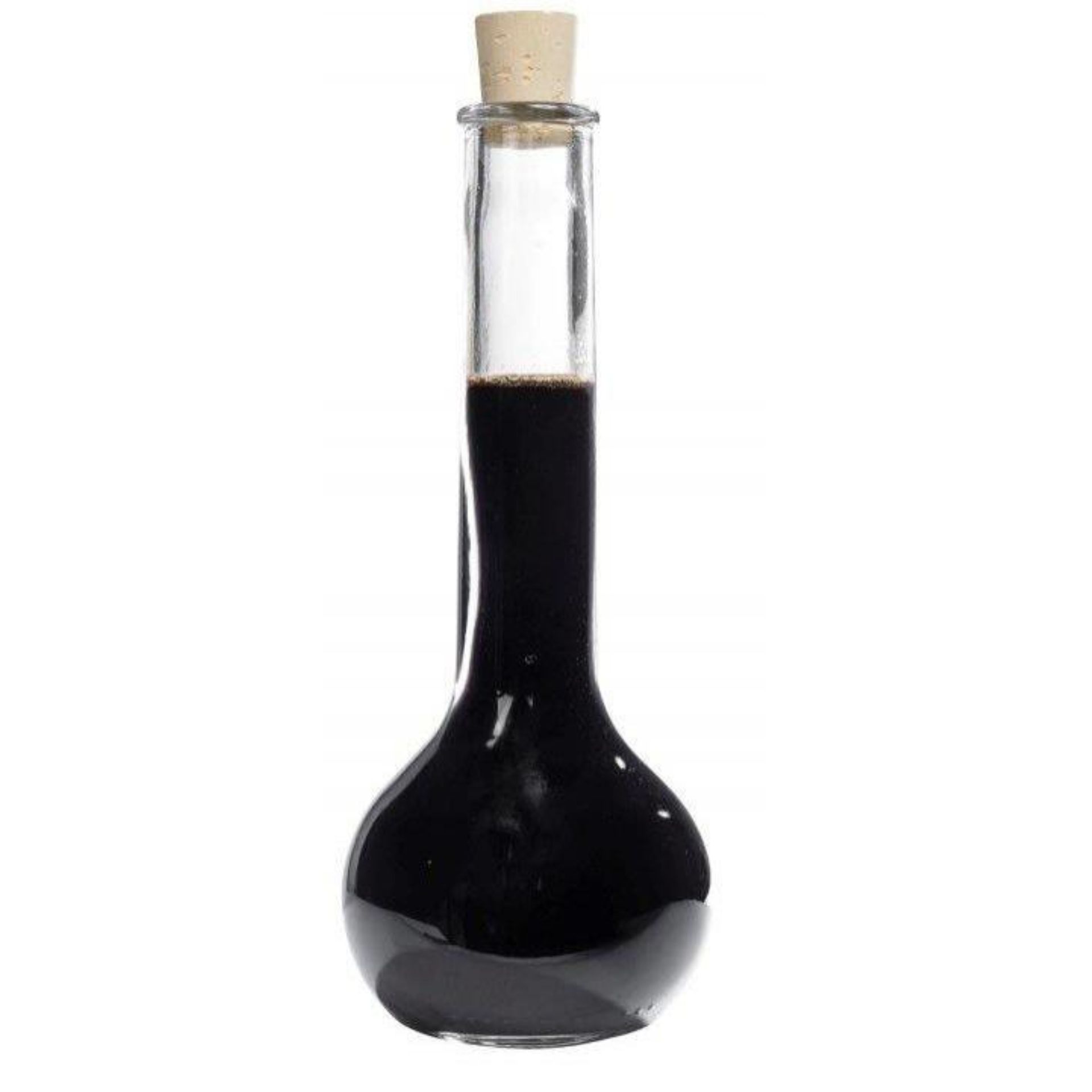 Kugelglasflasche 200 ml mit Korken - dekorative Flasche ideal für selbstgemachte Getränke, Essenzen oder als Geschenkverpackung.