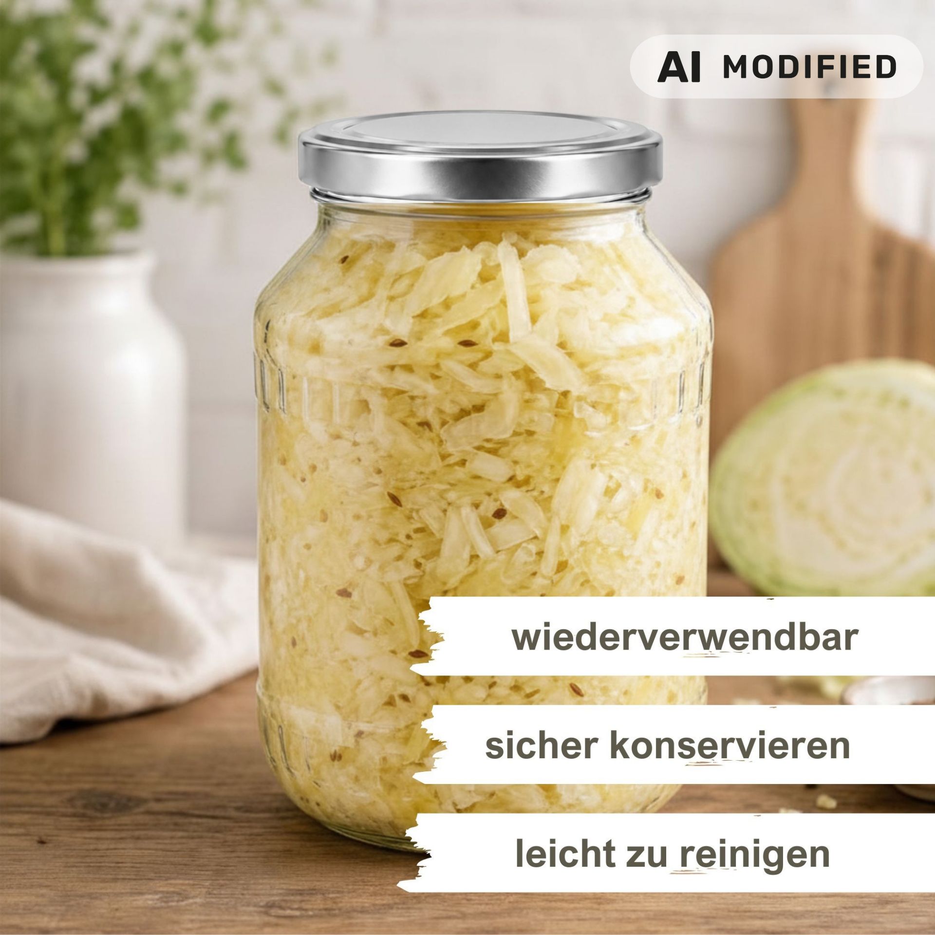 Einmachgläser 6x2650 ml mit Schraubdeckel Silber