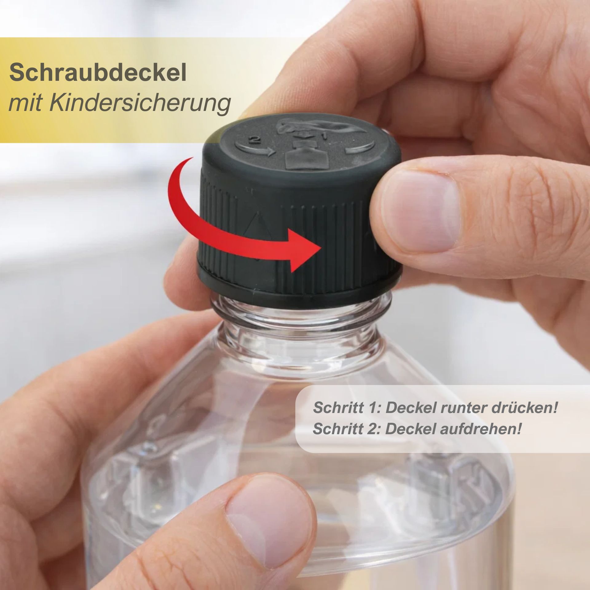PET Flasche 1000 ml Laborflasche Klar Kunststoff mit Schraubdeckel (Kisi)