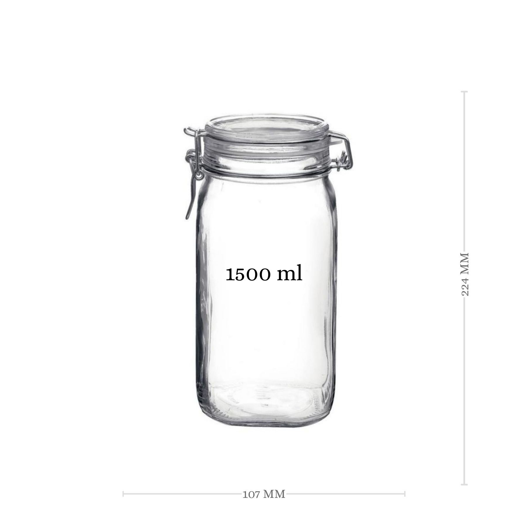 Bormioli Bügelverschlussglas 1500 ml eckig
