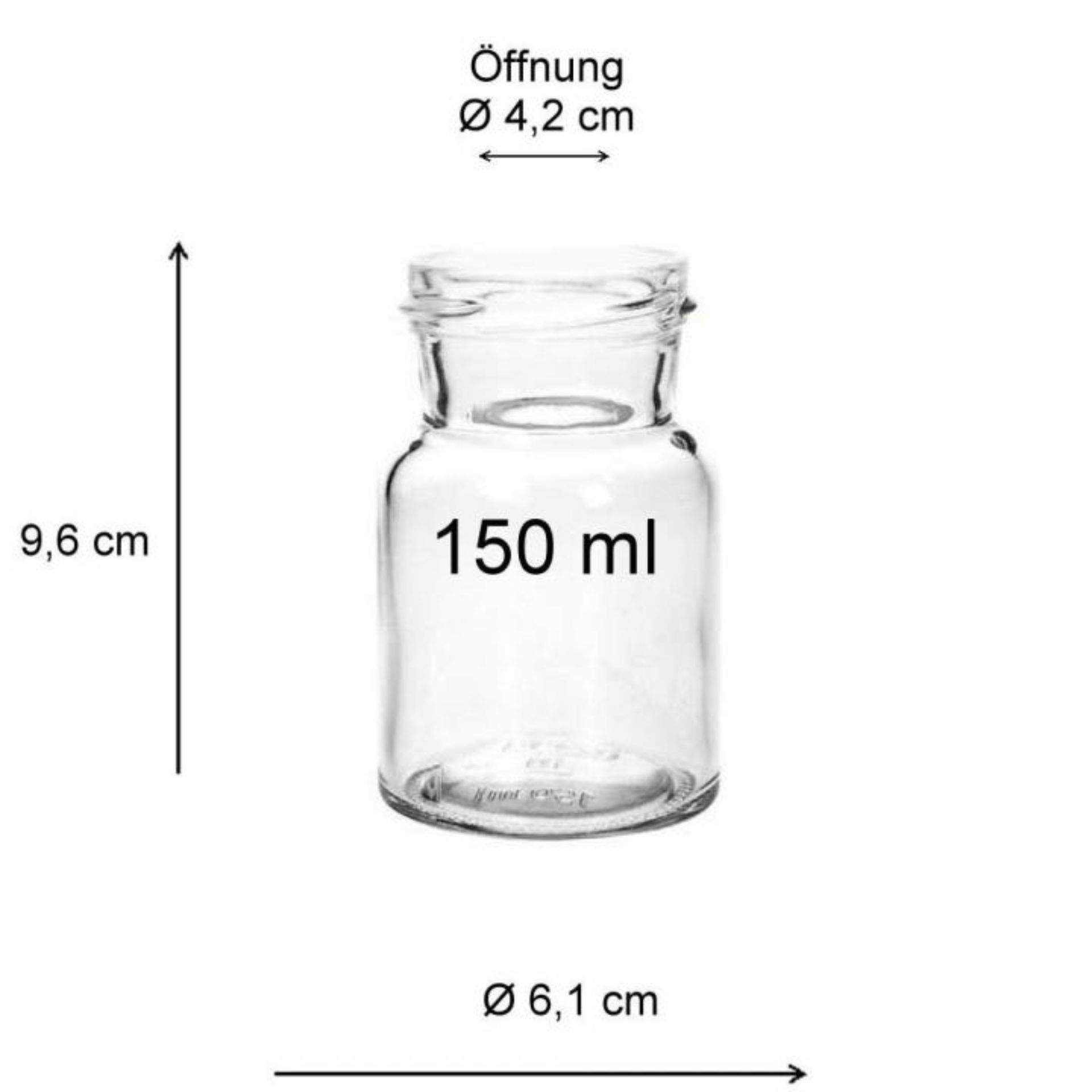 Einmachglas 150 ml Rundglas mit Deckel in verschiedenen Farben, ideal zur Aufbewahrung von Lebensmitteln oder für kreative DIY-Projekte.