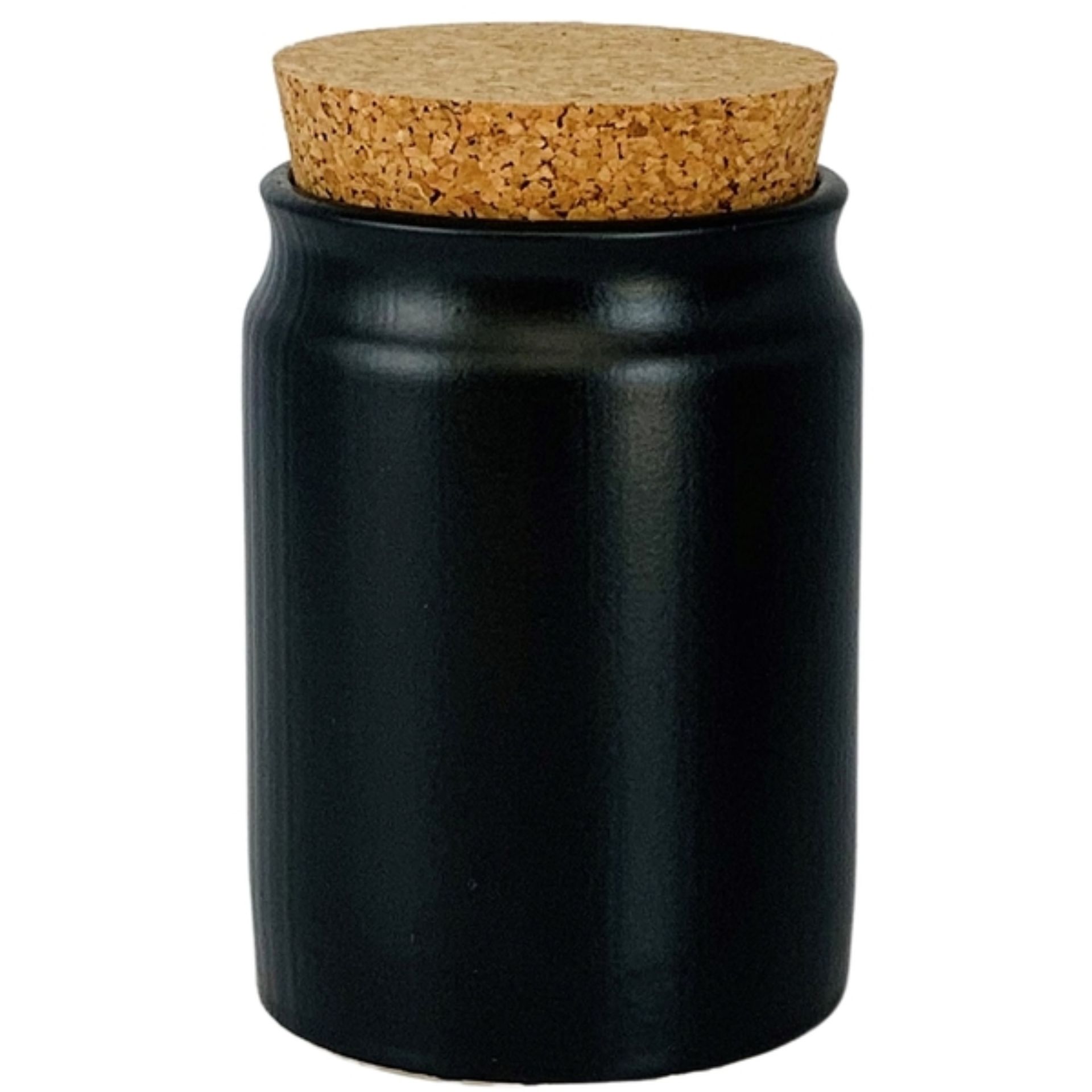 Gewürzdose 200 ml Steingut schwarz mit Korken