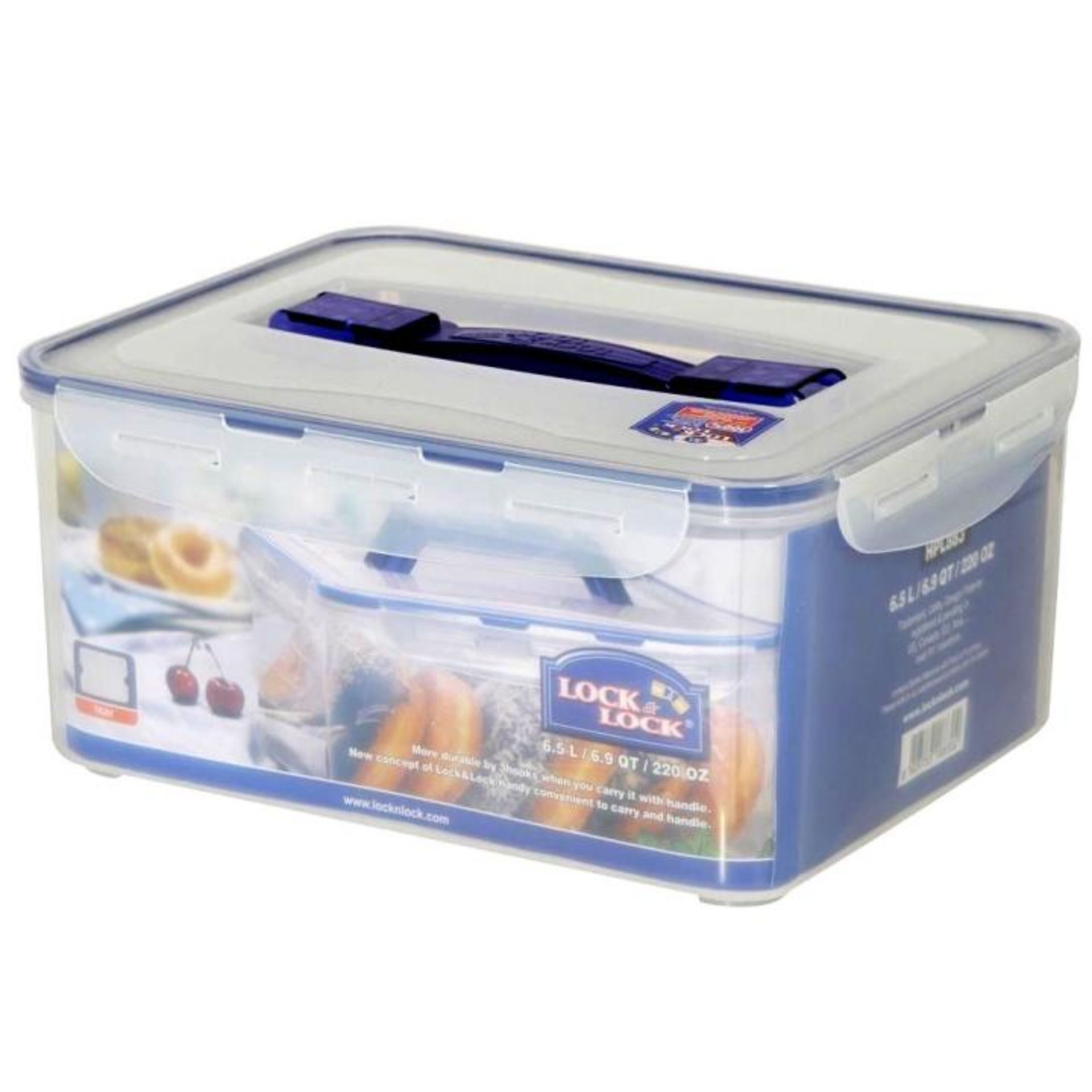 Lock & Lock Frischhaltedose HPL883 6500 ml - Multifunktionsbox, stapelbare Lebensmittelaufbewahrung, BPA-frei, luftdichter Frischhaltebehälter mit sicherem Verschluss, transparente Kunststoffbox für Küche und Vorratsraum.