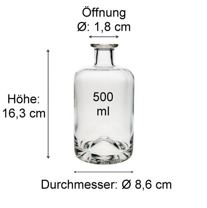 Glasflasche  500 ml Apothekerflasche mit Korken