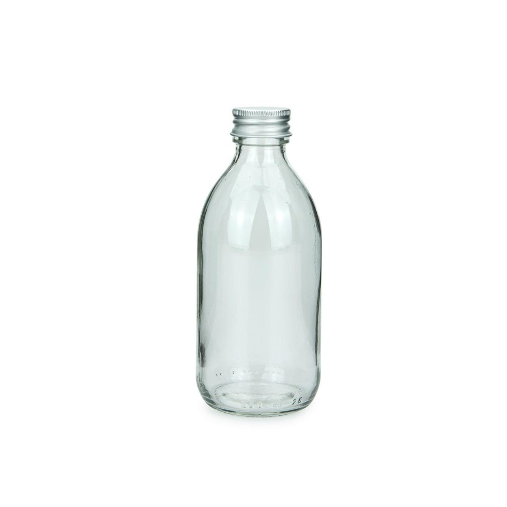 mikken Sirupflasche 250 ml mit Schraubverschluss Glasflasche Klar