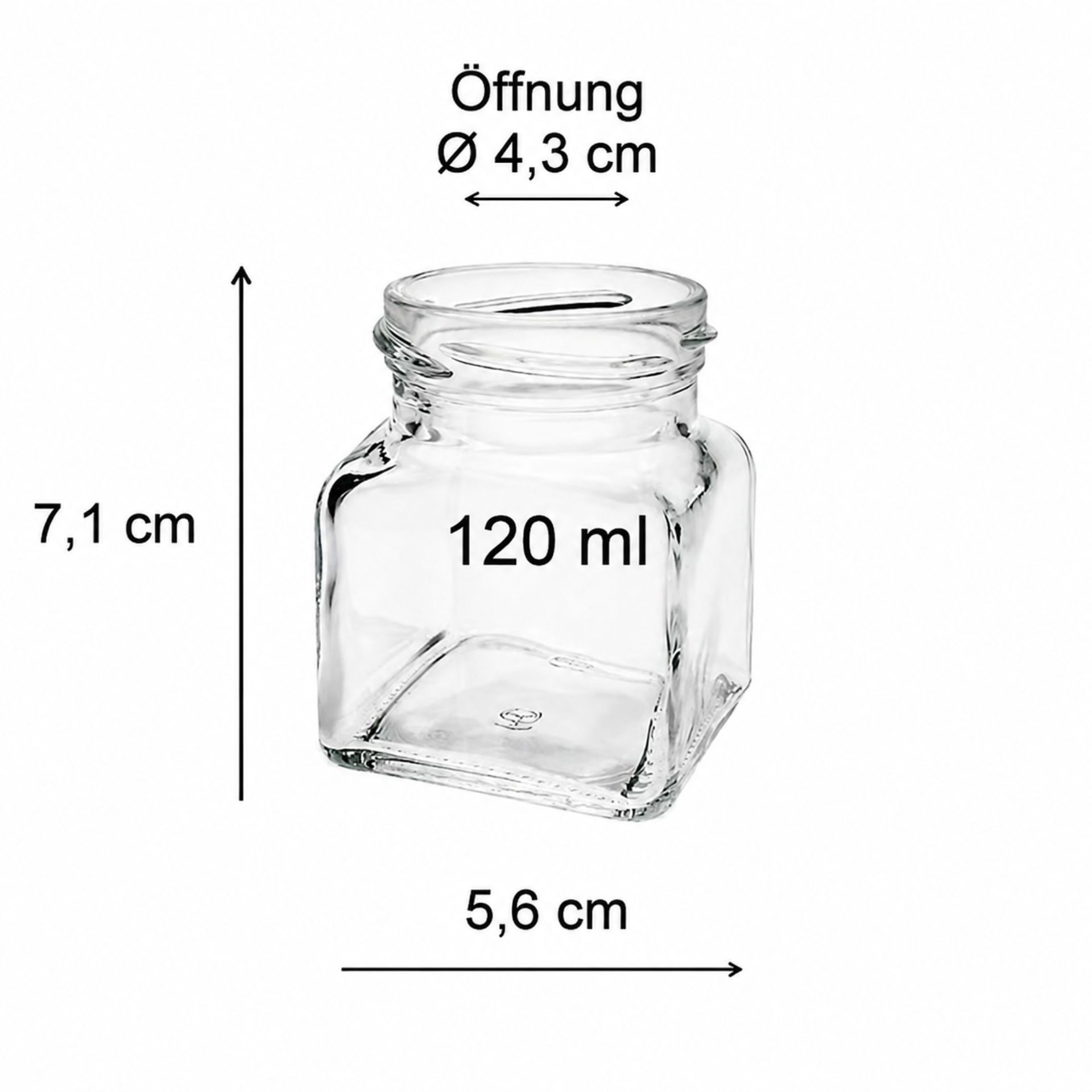 Einmachglas 120 ml Quadratglas mit Deckel in verschiedenen Farben, ideal für das Einmachen von Lebensmitteln und dekorative Zwecke.
