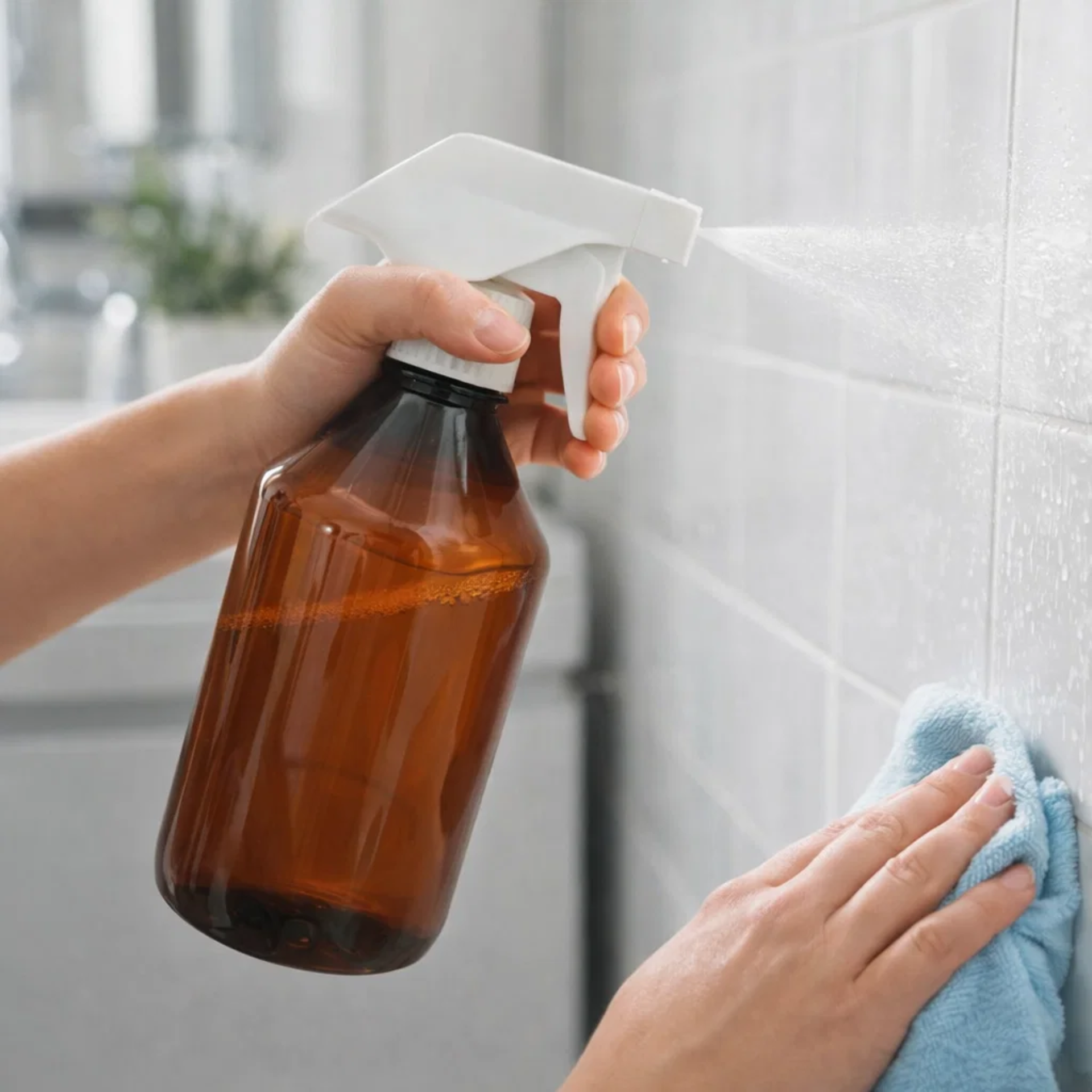 Sprühflasche  250 ml PET braun Kunststoff