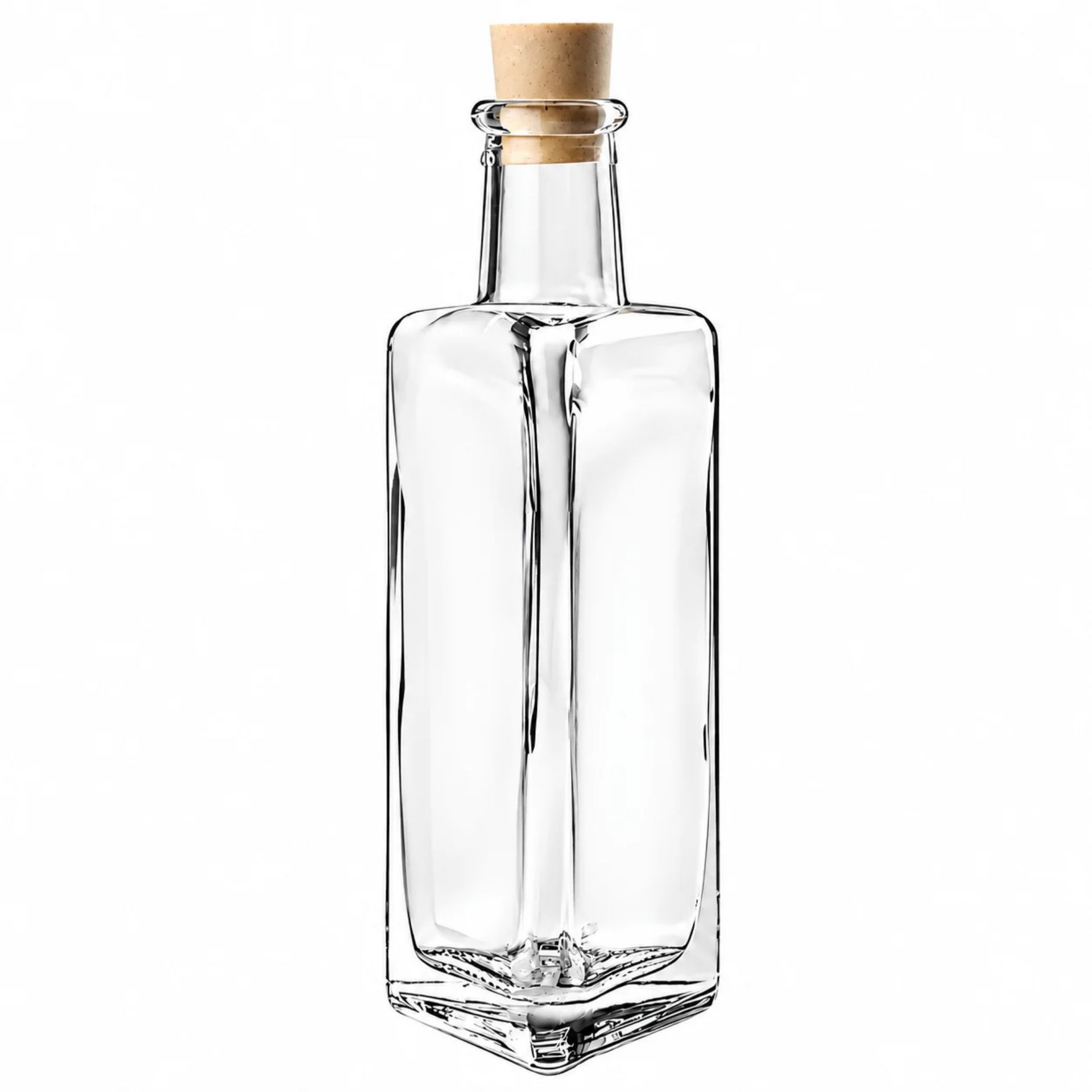 Glasflasche  100 ml dreieckig mit Korken