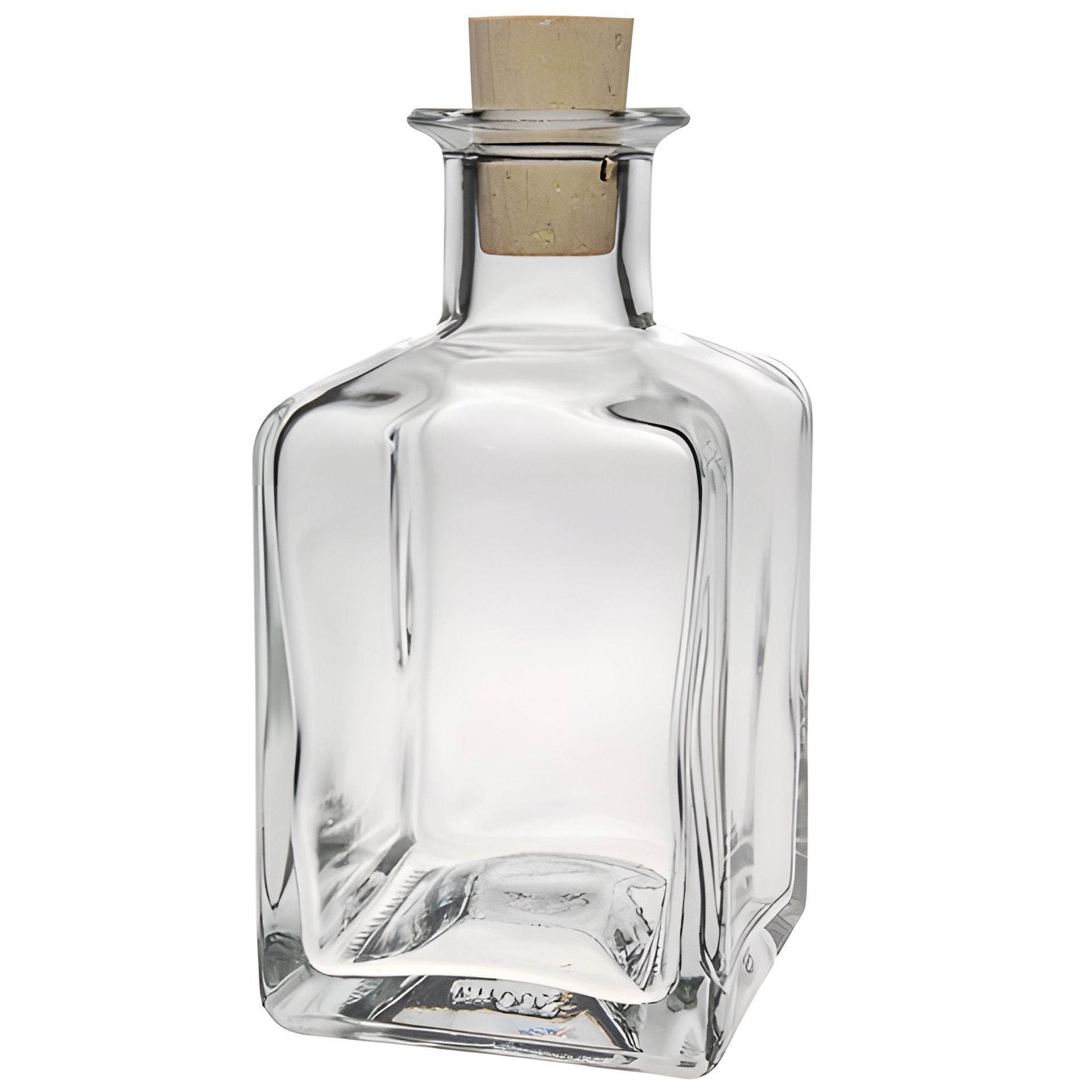 Glasflasche 200 ml Kubus mit Korken
