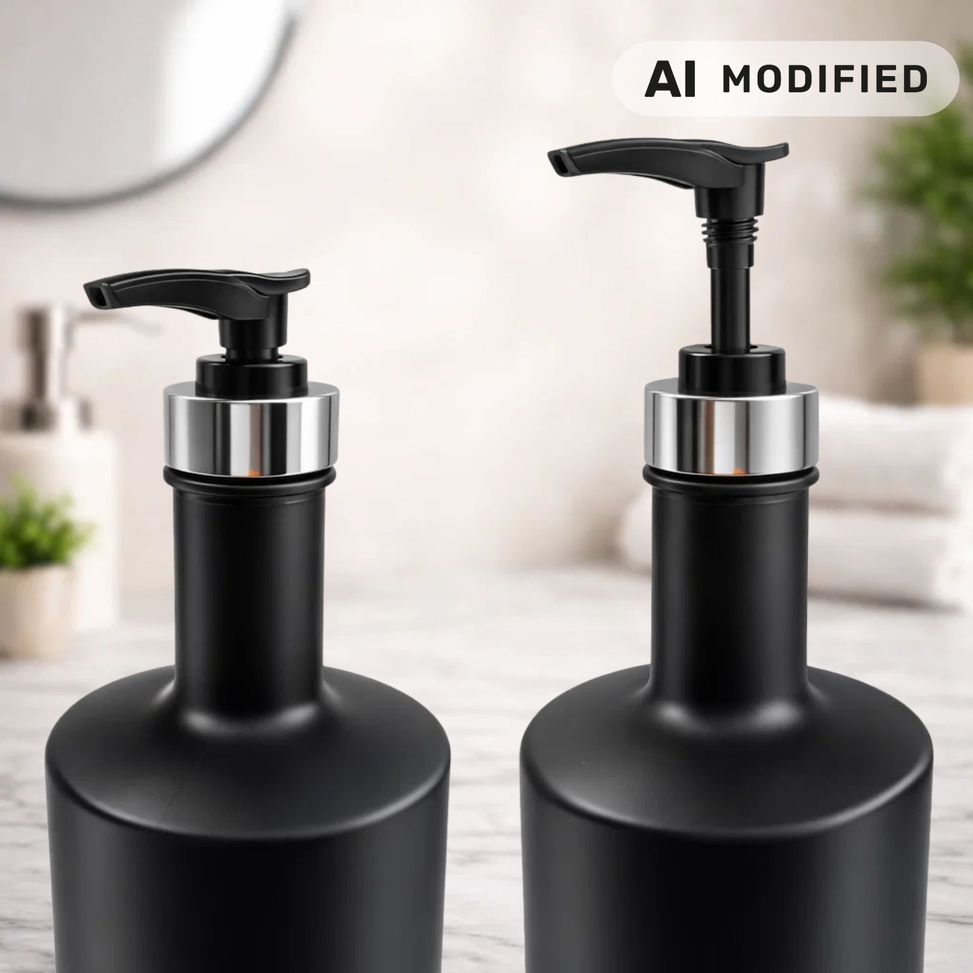 Pumpaufsatz schwarz/silber für Flaschen mit Gewinde  GPI28