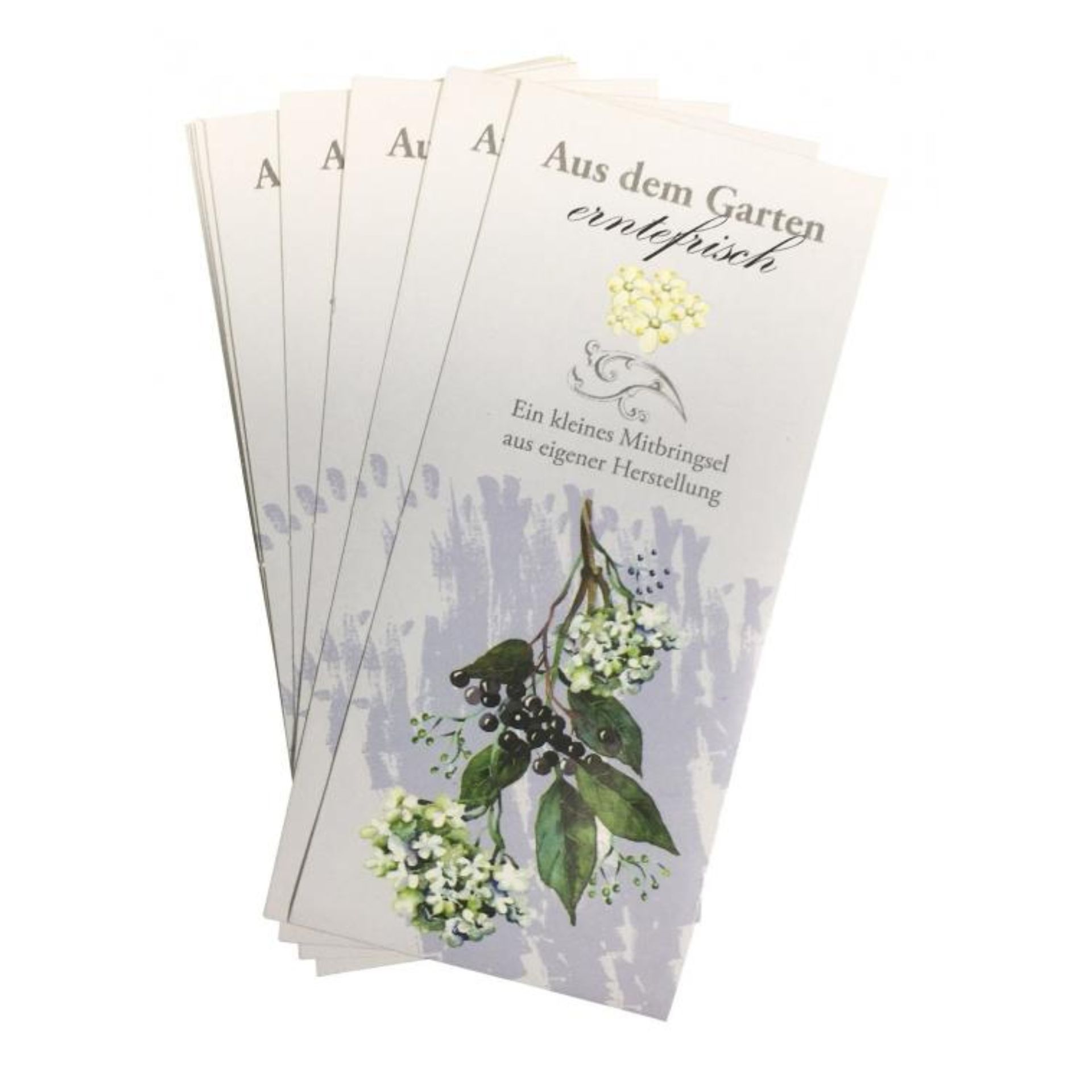 Holunderflaschenetiketten zum Dekorieren – 12 Stück, florales Vintage-Design, ideal für Selbstgemachtes, auf flaschen-glaeser-und-dosen.de