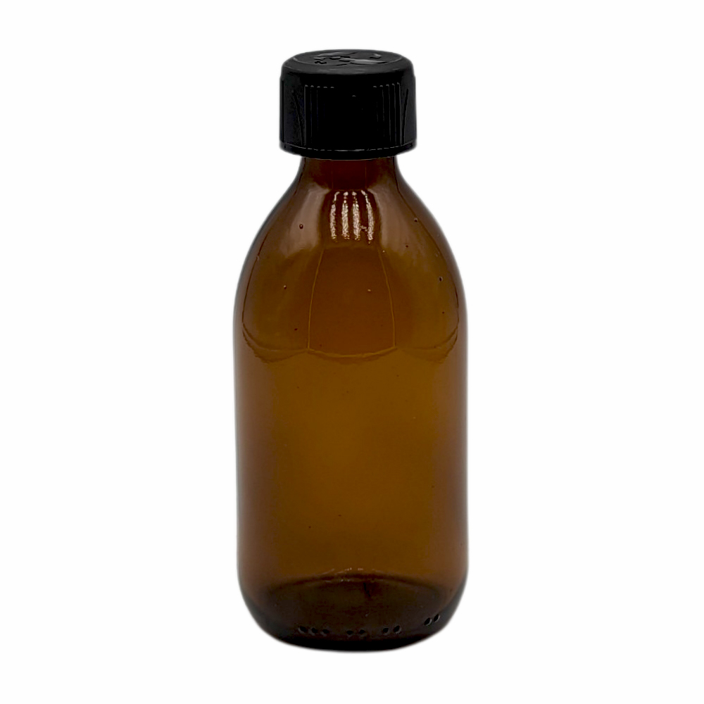 Glasflasche  250 ml Apothekerflasche Schraubdeckel (Kisi)