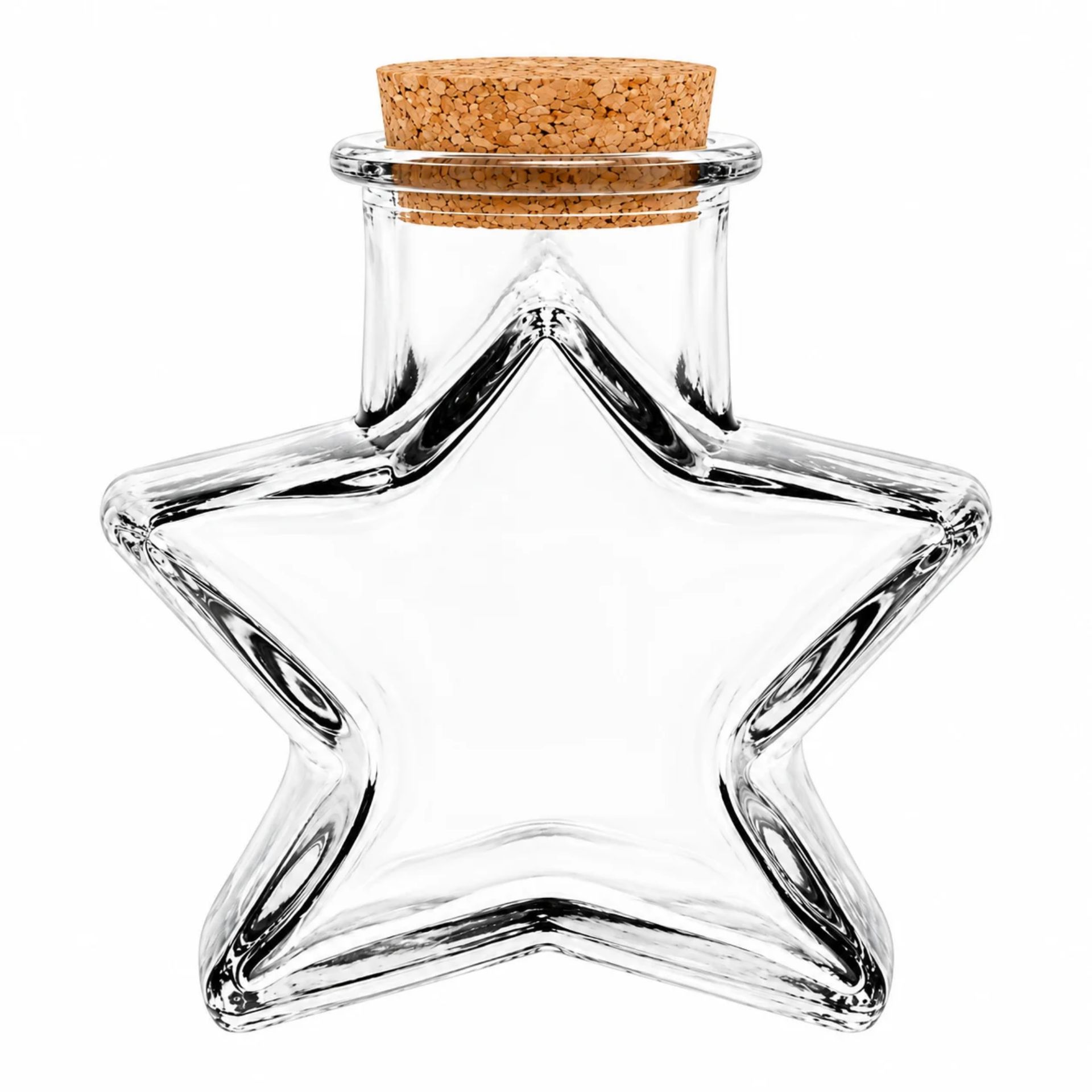 Korkenglas 140 ml in Sternform mit Korken, ideal für kreative Geschenkideen oder zur Aufbewahrung von kleinen Gegenständen.