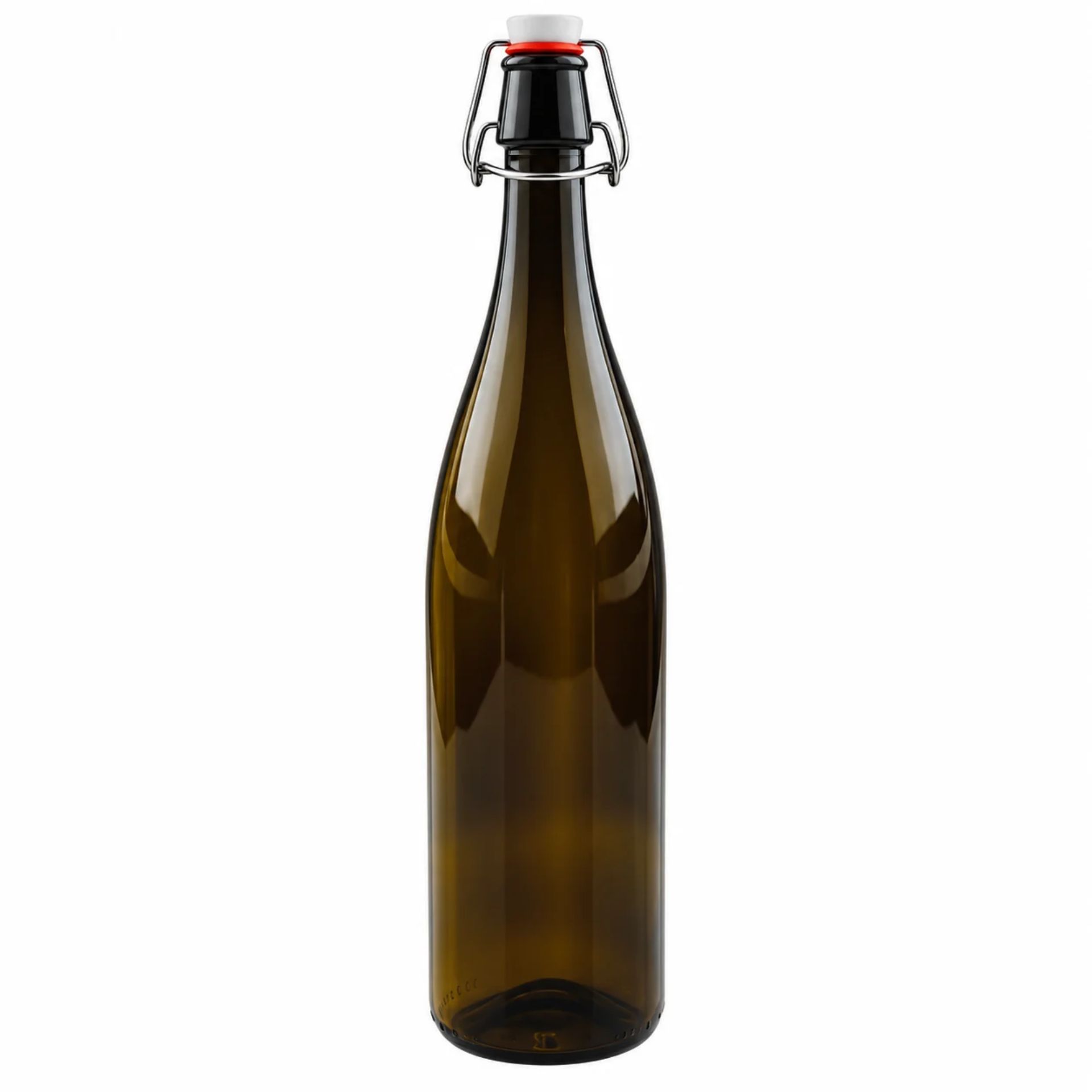 Glasflasche 1000 ml braun mit Bügelverschluss
