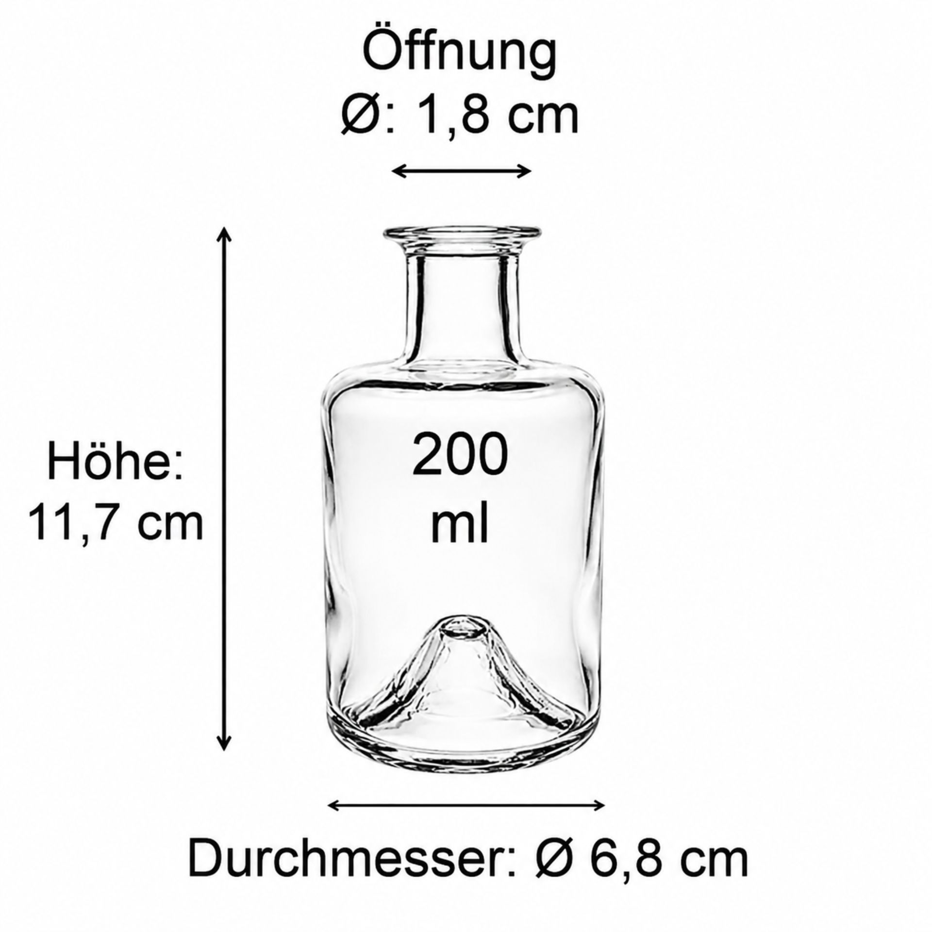 Produktbild eines Vi130B12K-Glases mit Abmessungen, dargestellt auf einem weißen Hintergrund. Passend für die Produktkategorie Gläser und Behälter, ideal zur Unterstützung für SEO in Online-Shops, die Gläser anbieten.
