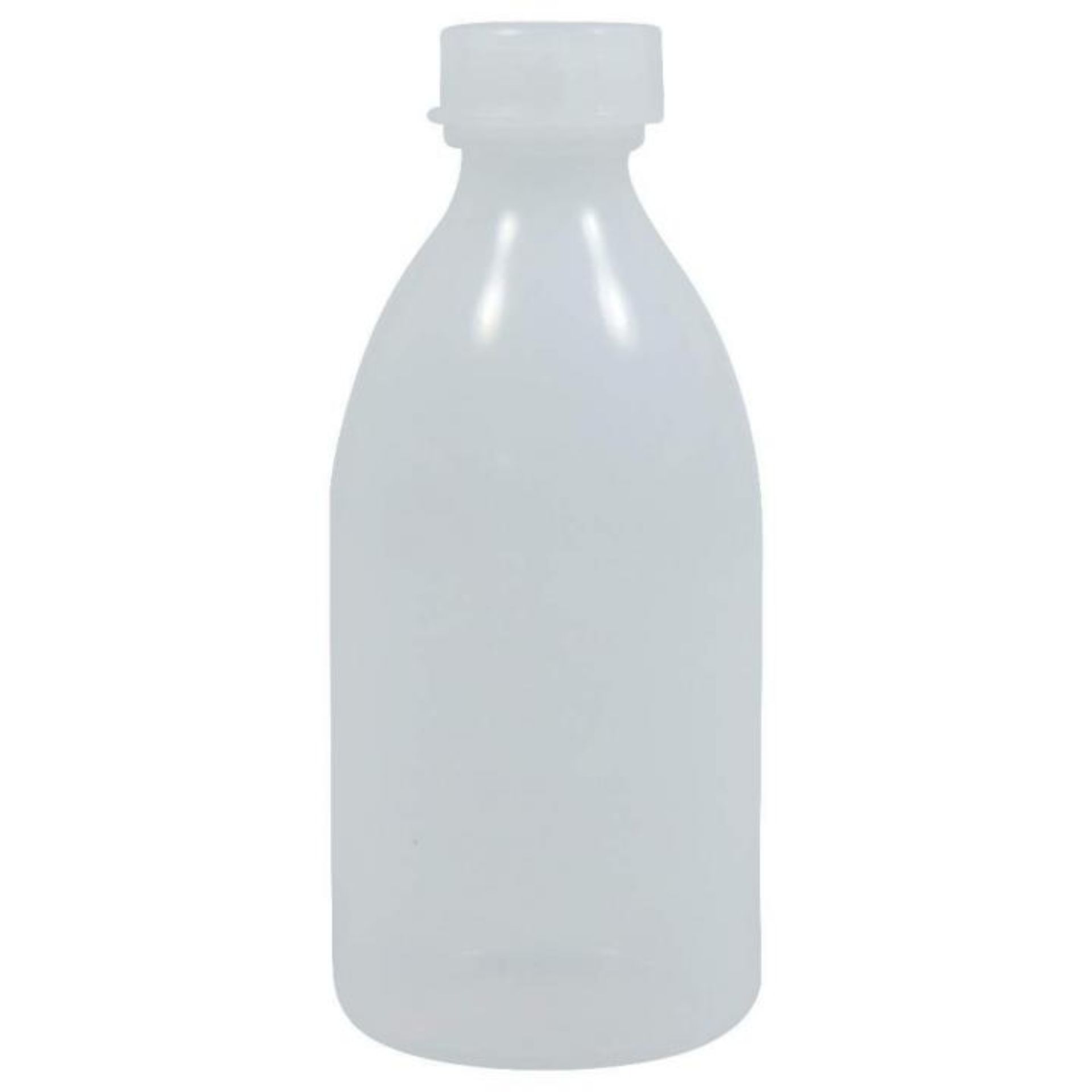 Laborflasche PE 250 ml Enghalsflasche mit Schraubverschluss, transparente Kunststoffflasche für chemische Probenahme und Lagerung. Ideal für Laboranwendungen und sichere Aufbewahrung von Flüssigkeiten.