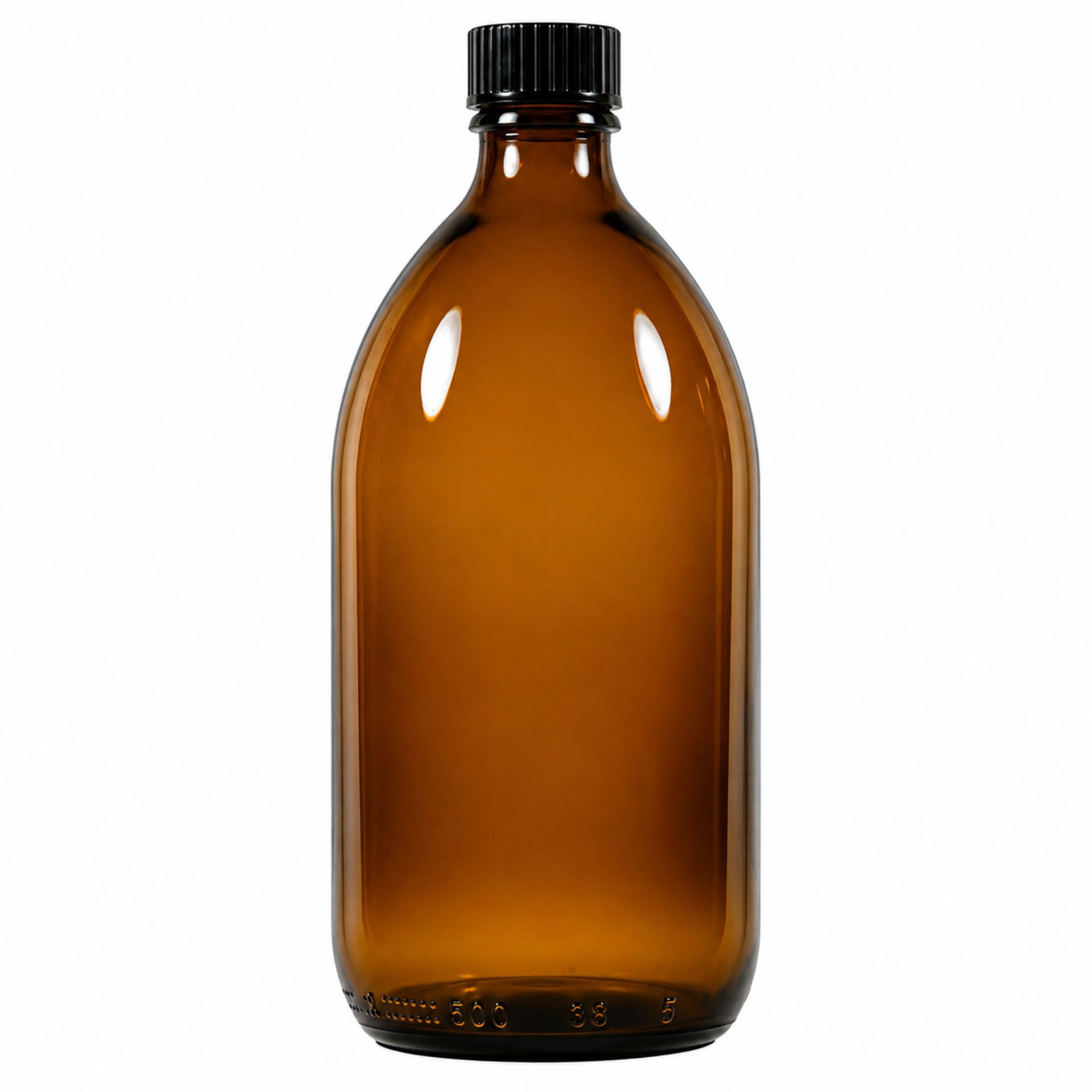 Apothekerflasche 500 ml mit Schraubverschluss, klare Glasflasche für Labor und Apotheke, Produktbild bei Flaschen, Gläser und Dosen.