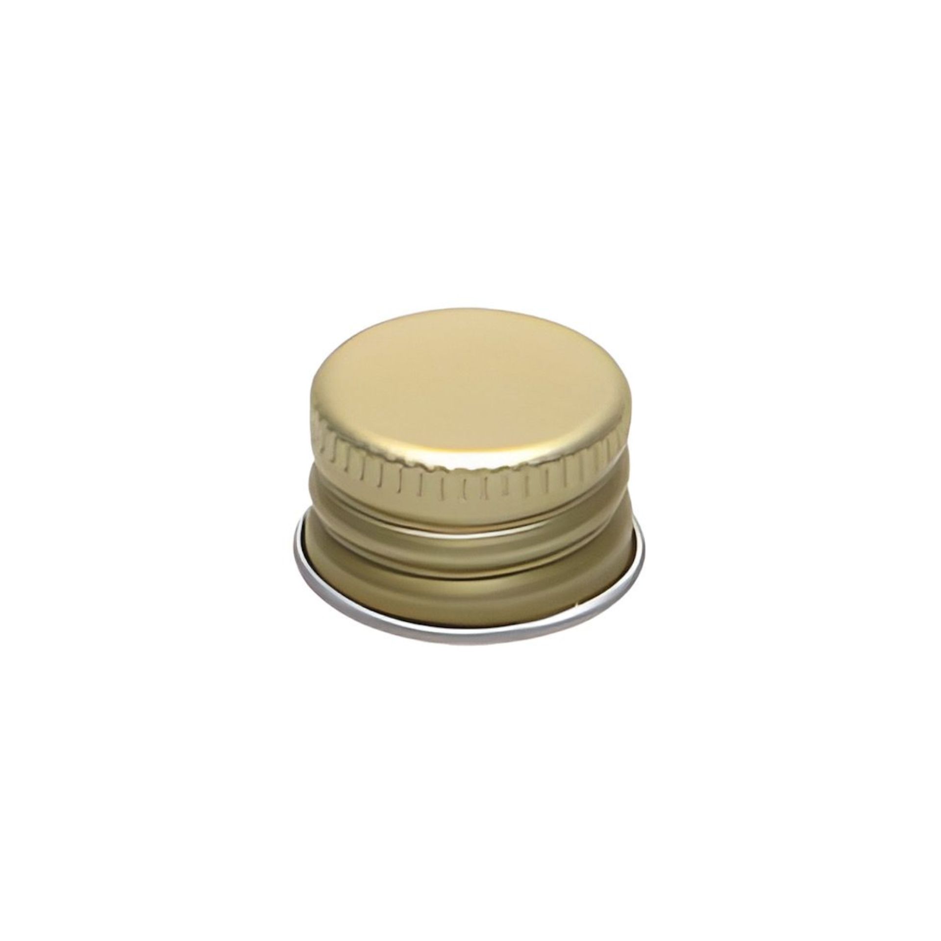Schraubverschluss Deckel PP 18 mit Rollrand Gold Aluminium