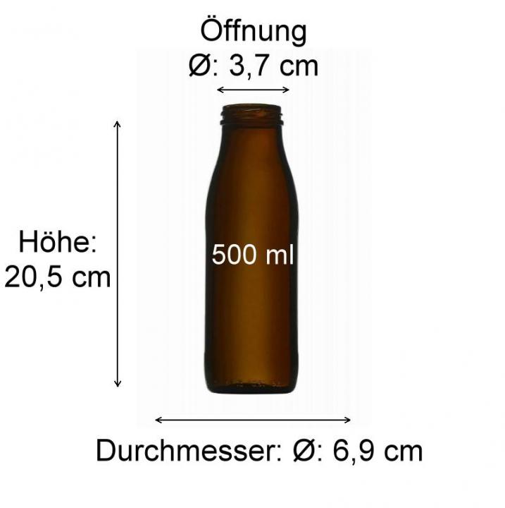 500 ml Braunglasflasche – Leerflasche mit Schraubverschluss für Flüssigkeiten 500 ml braunes Glasflasche für Getränke, stabile Bauweise mit klassischem Design, ideal für Flüssigkeiten und umweltfreundliche Verpackung.