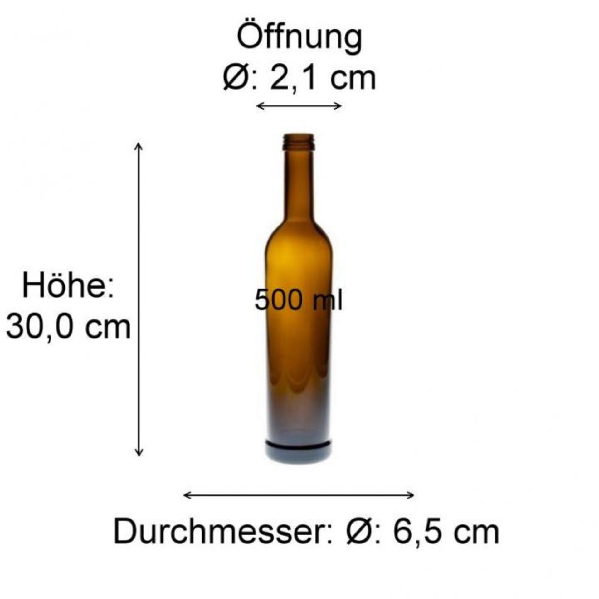 Bild mit Abmessungen der VI129 Glaskaraffe von Flaschen, Gläser und Dosen – detaillierte Skizze der Maße und Form, ideal für Produktpräsentationen und Einkaufsentscheidungen.
