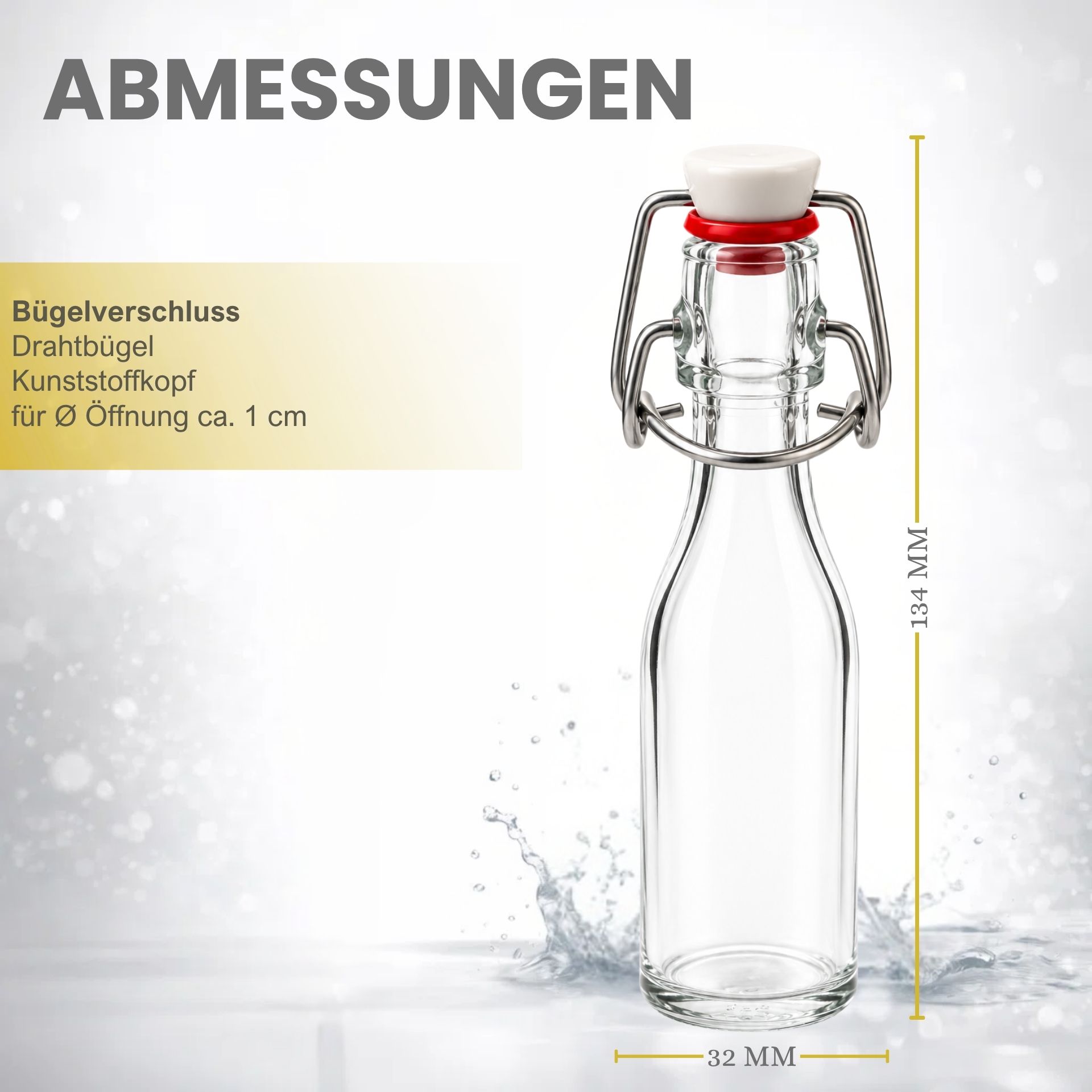 Glasflasche   40 ml mit Bügelverschluss