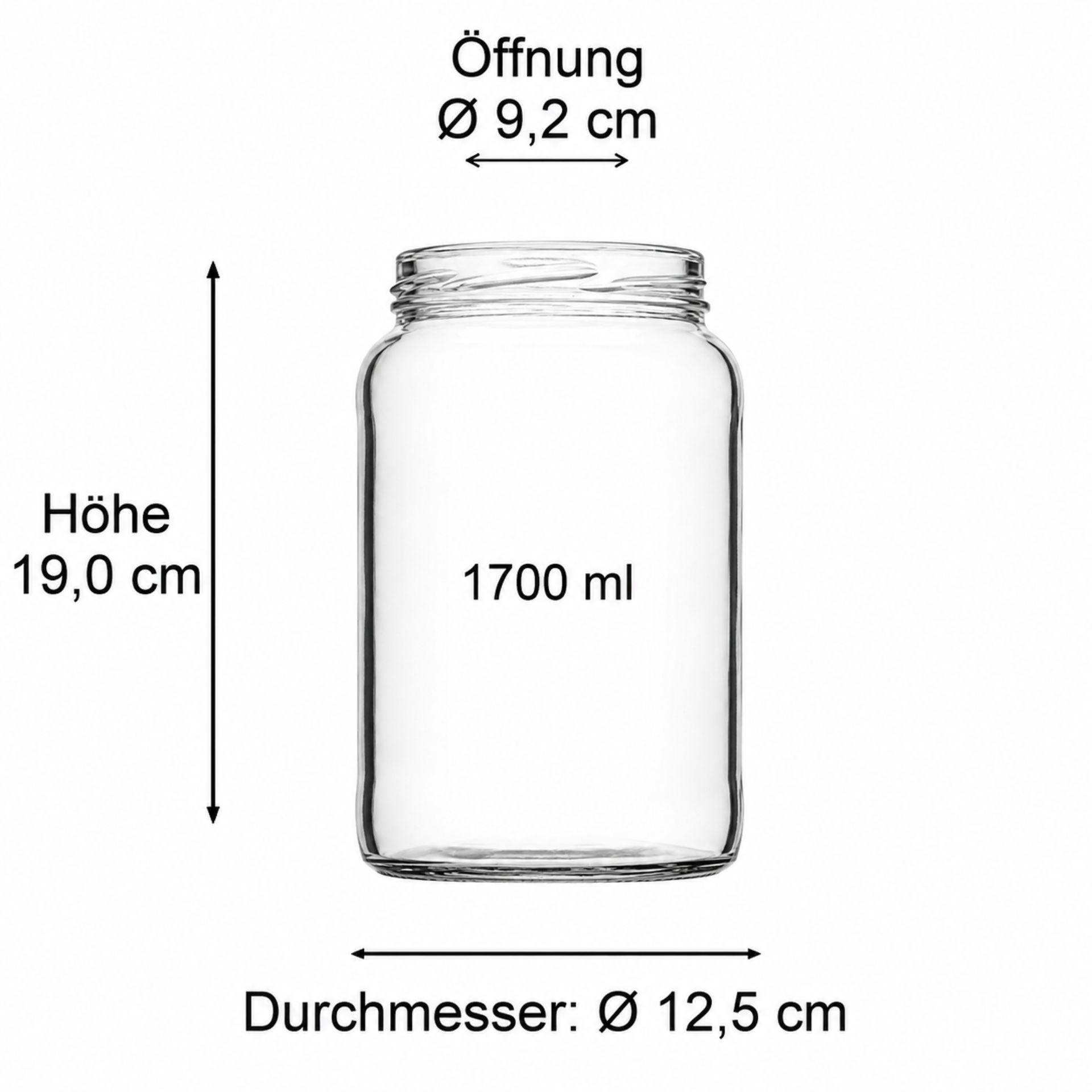 Großes Einmachglas 1700 ml Vorratsglas mit Deckel Gold