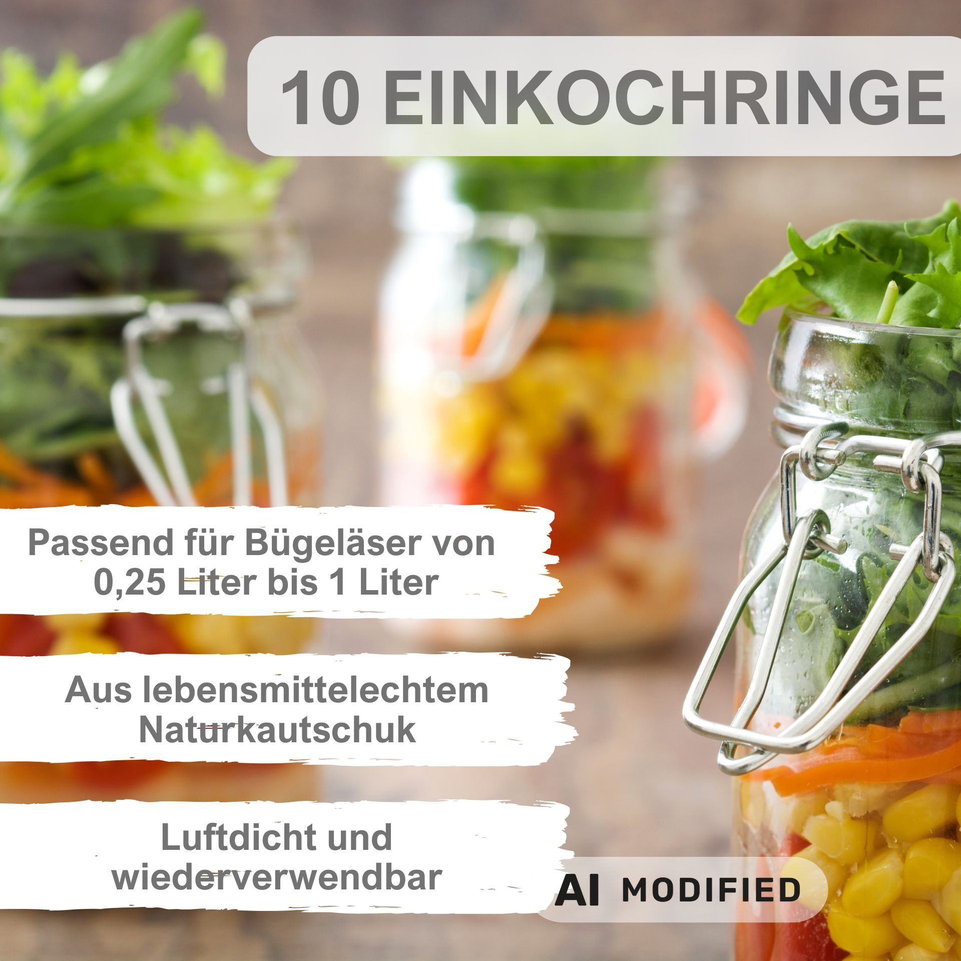 10 Einkochringe 65x90 mm für Bügelgläser rot