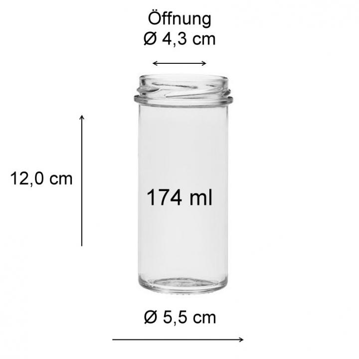 Einmachglas 174 ml Sturzglas mit Gold- oder Silberdeckel ideal zum Einkochen und Einmachen von Marmeladen und Gelees