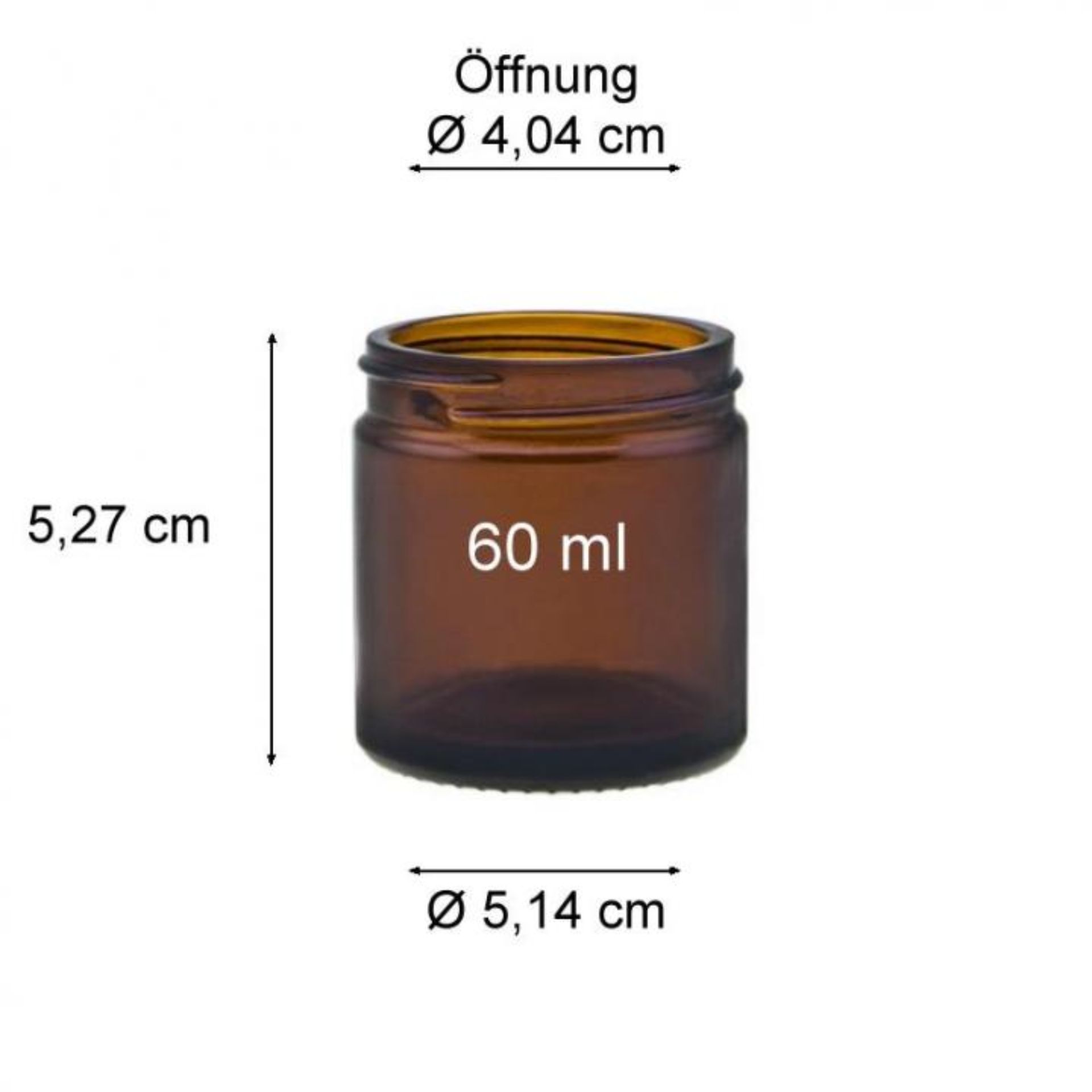 Brauner Glastiegel 60 ml mit Deckel, ideal für Cremes, Kosmetik und Salben - hochwertiger Cremetiegel für sichere Aufbewahrung von Pflegeprodukten