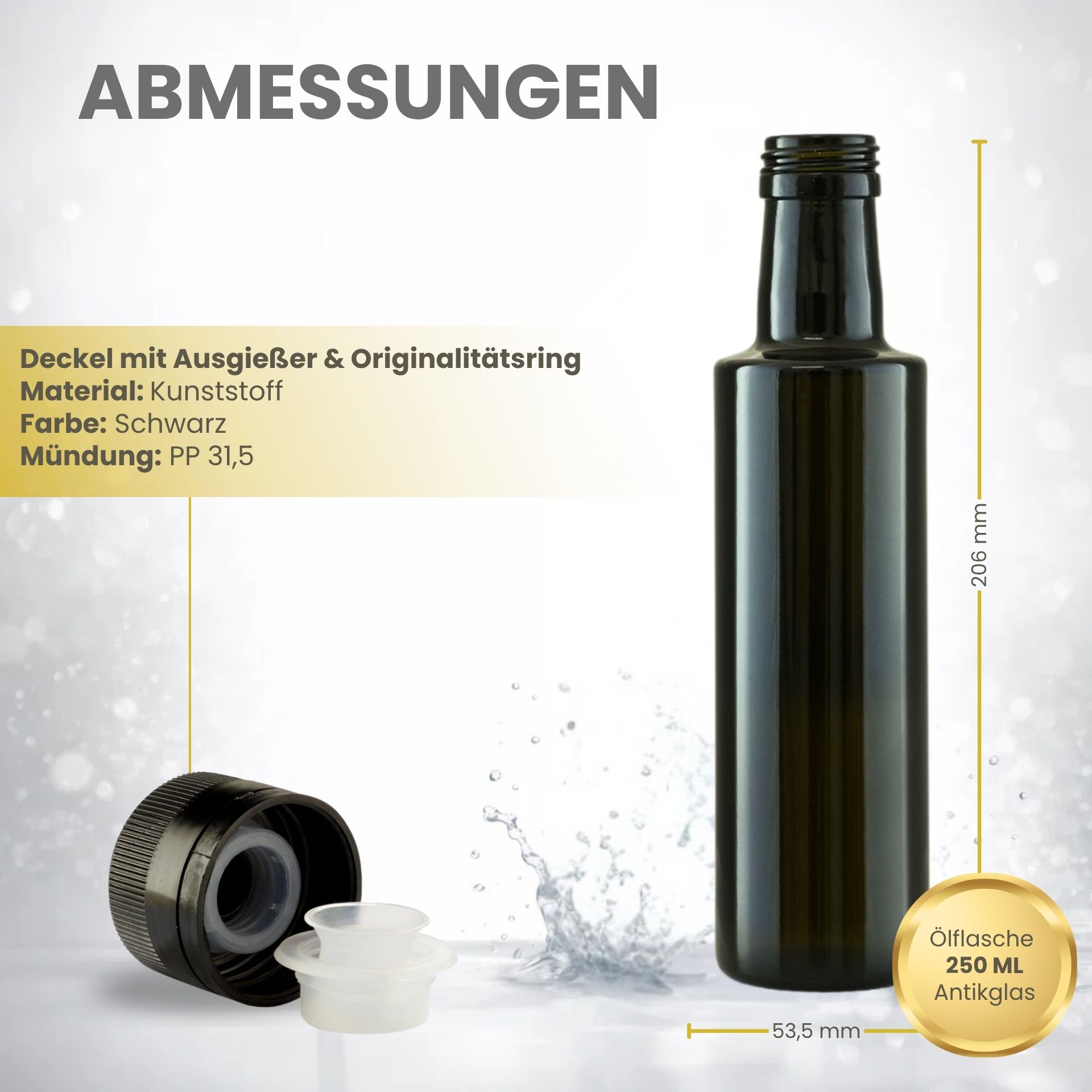 Ölflasche 250 ml Glas Antik mit Ausgießer