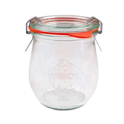 WECK Tulpenglas  220 ml Rundrandglas mit Gummiring und Klammern