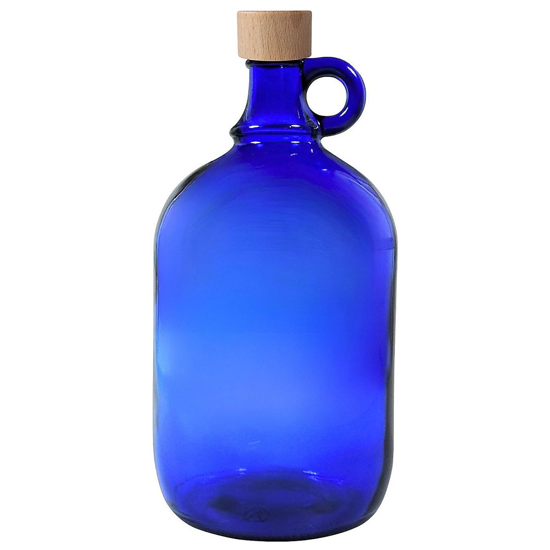 Glasflasche 2000 ml Henkelflasche blau
