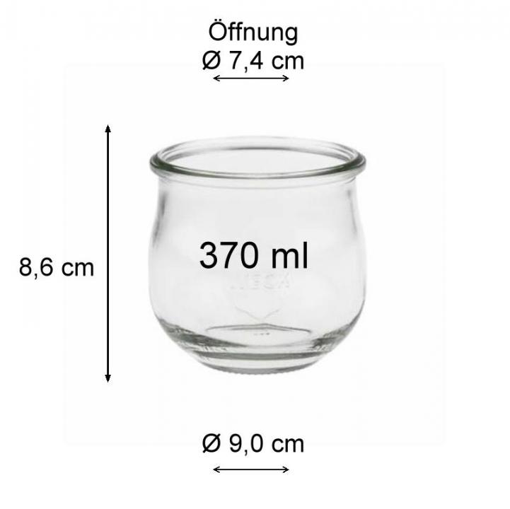 WECK Tulpenglas  370 ml Rundrandglas mit Deckel