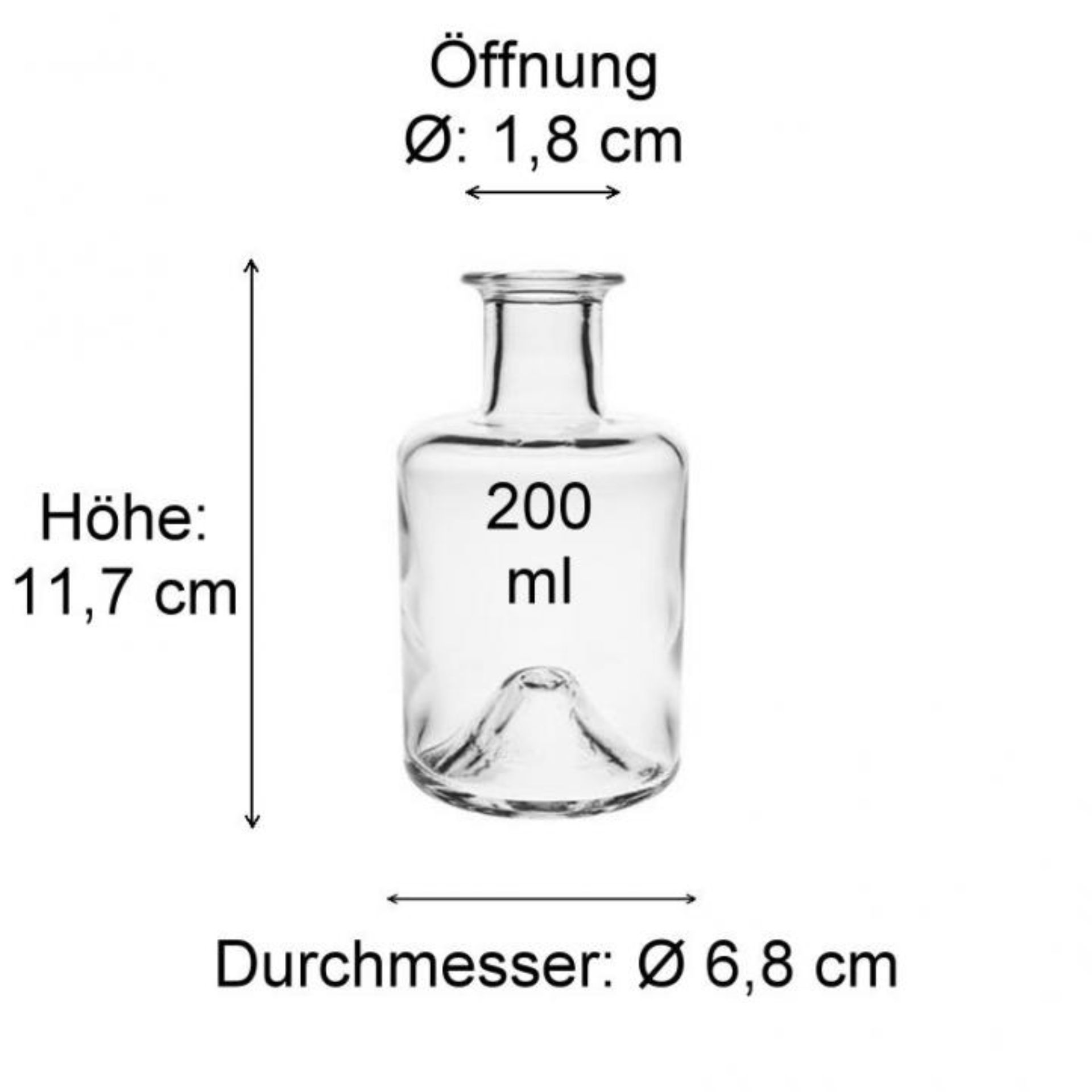 Produktbild eines Vi130B12K-Glases mit Abmessungen, dargestellt auf einem weißen Hintergrund. Passend für die Produktkategorie Gläser und Behälter, ideal zur Unterstützung für SEO in Online-Shops, die Gläser anbieten.