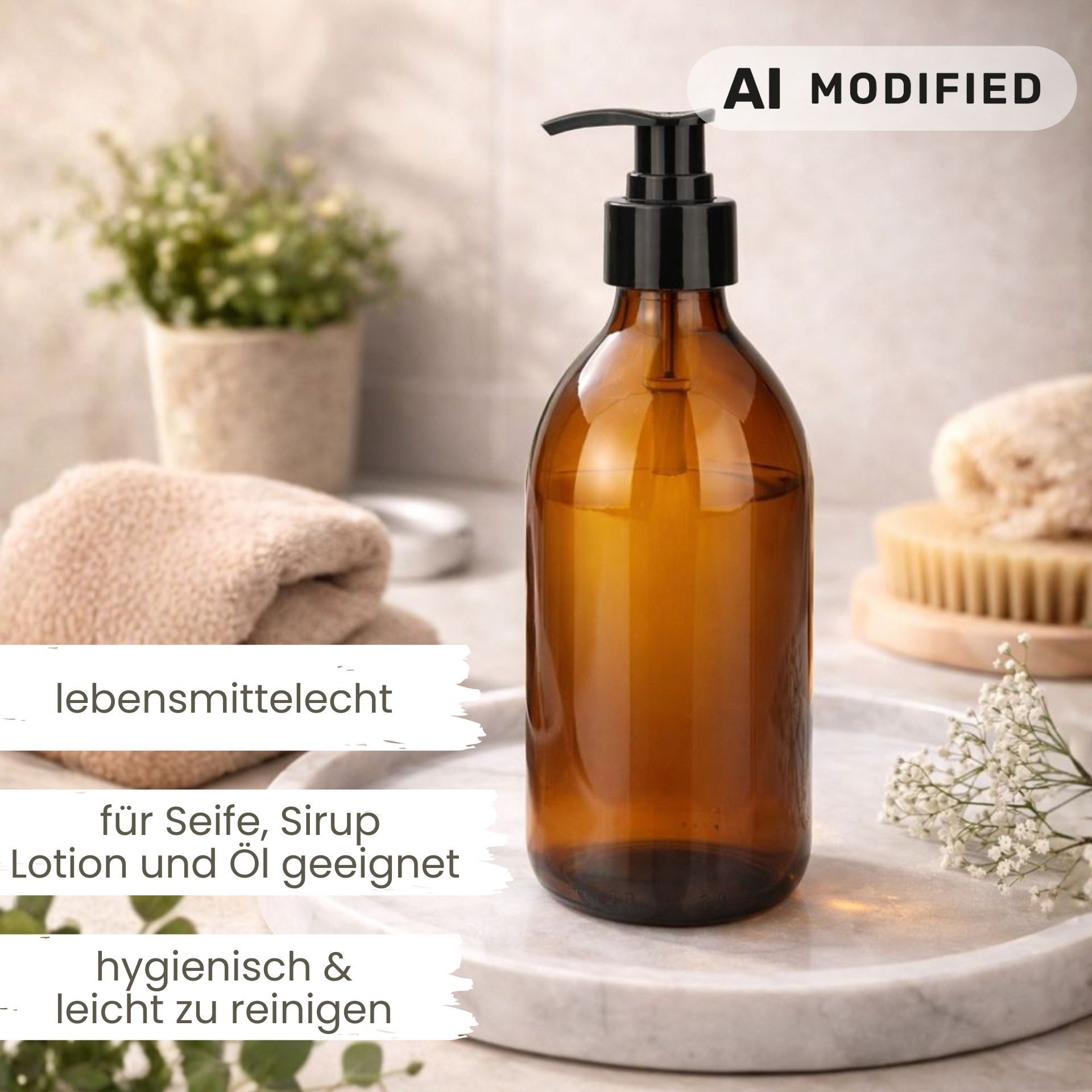 Seifenspender  250 ml Glas Lotionspender