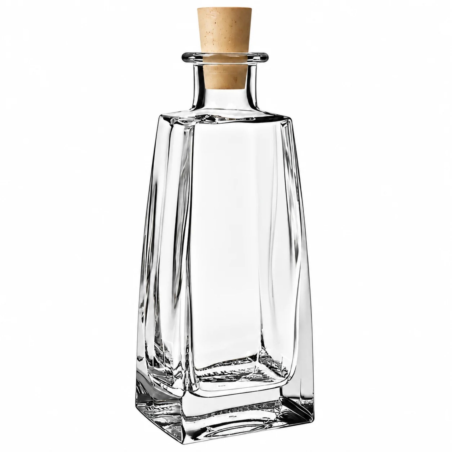 Glasflasche  200 ml viereckig mit Korken