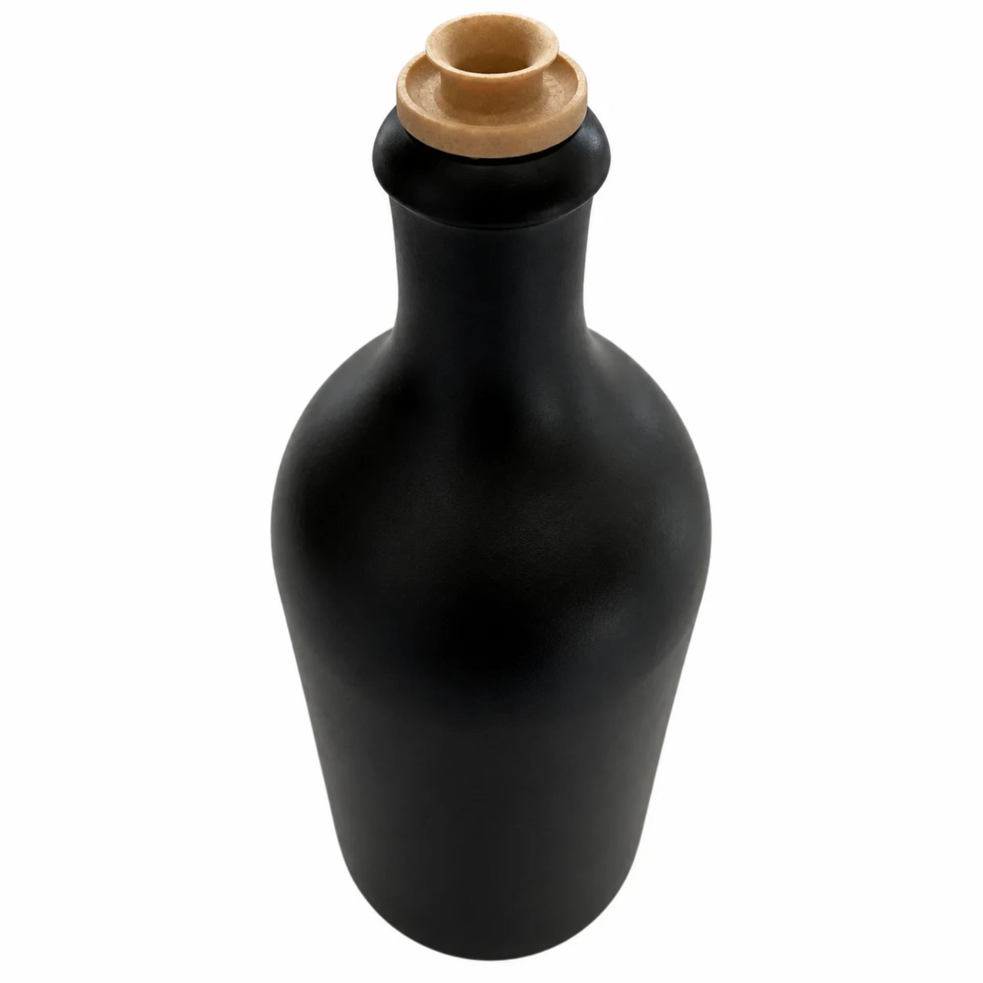 Ölflasche 500 ml aus Steingut mit Ausgießer und Kappe, ideal für stilvolle Aufbewahrung von Speiseöl.