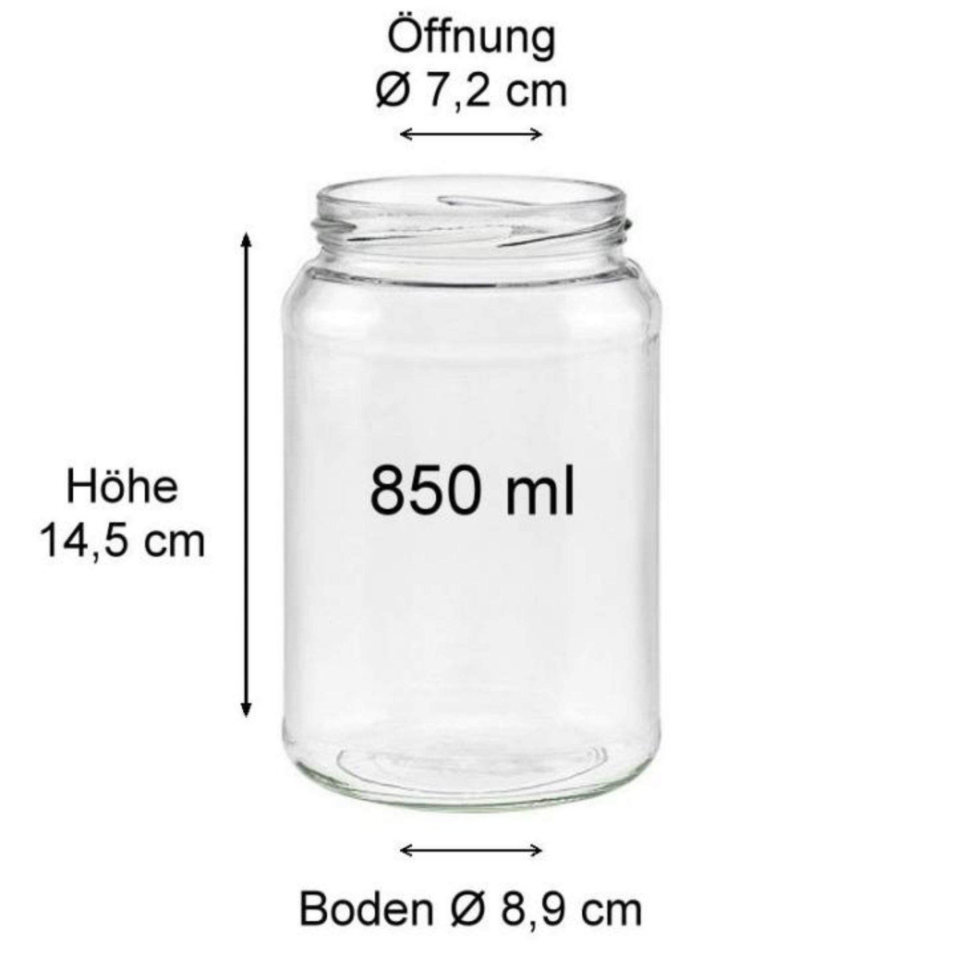 Einmachglas 850 ml Vorratsglas mit Deckel in verschiedenen Farben, ideal zum Aufbewahren von Lebensmitteln wie Marmelade, Gewürzen oder eingelegtem Gemüse.