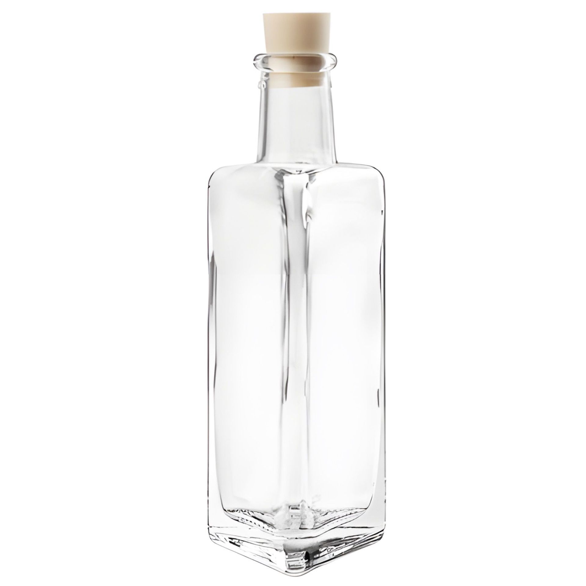 Glasflasche  100 ml dreieckig mit Korken