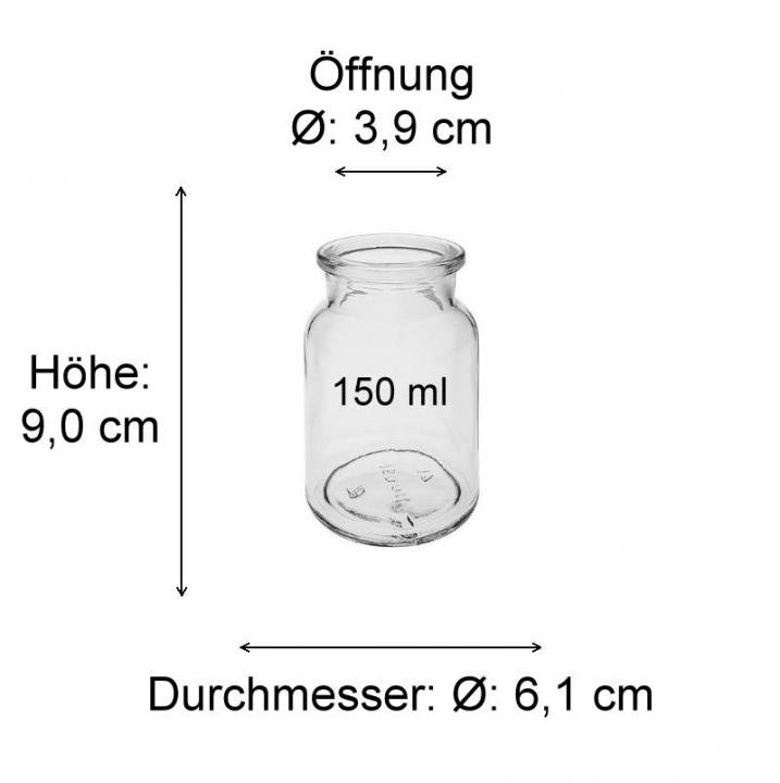 150 ml Korkenglas kleines Vorratsglas rund mit Korkverschluss