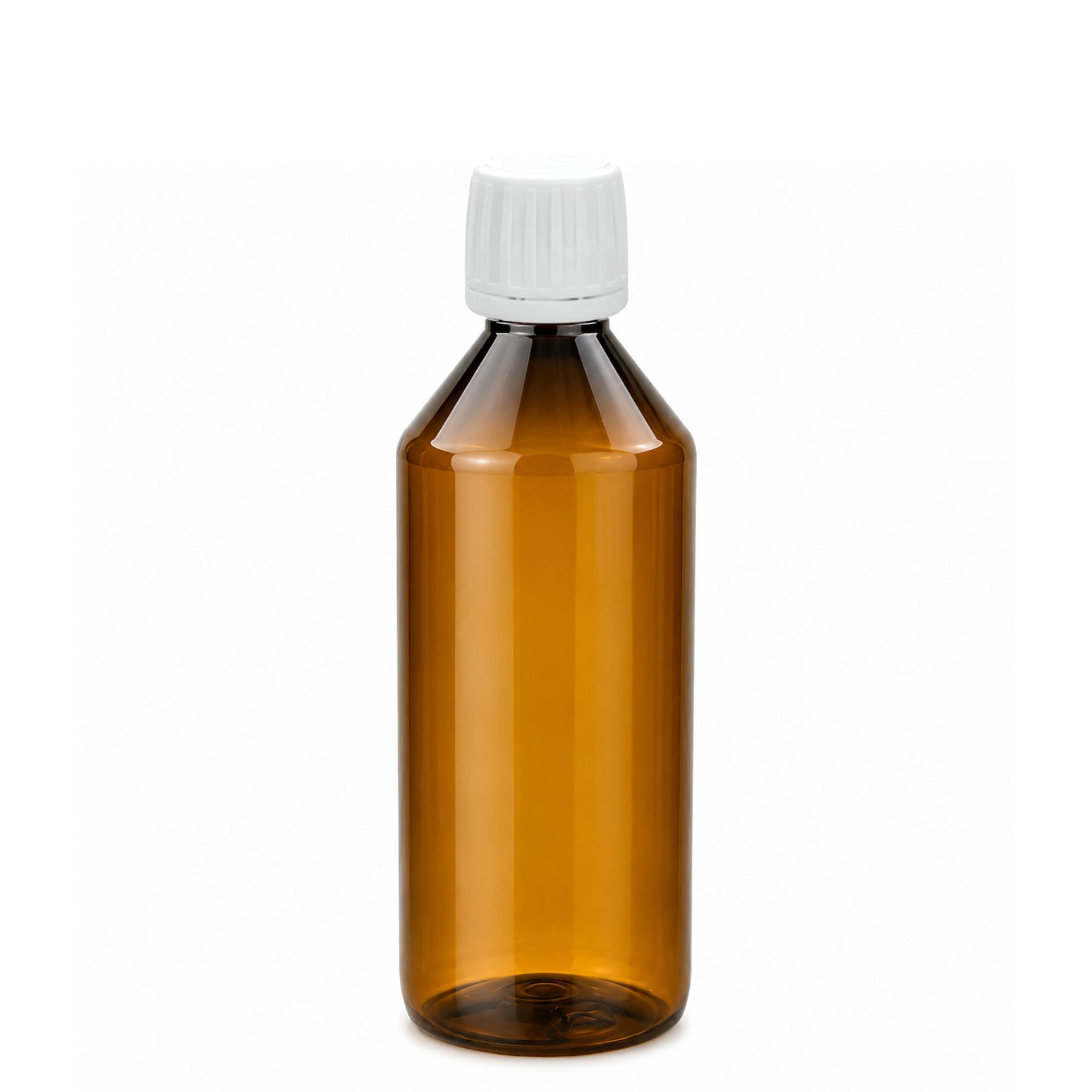 PET Flasche  500 ml braun Laborflasche mit Ausgießer weiß