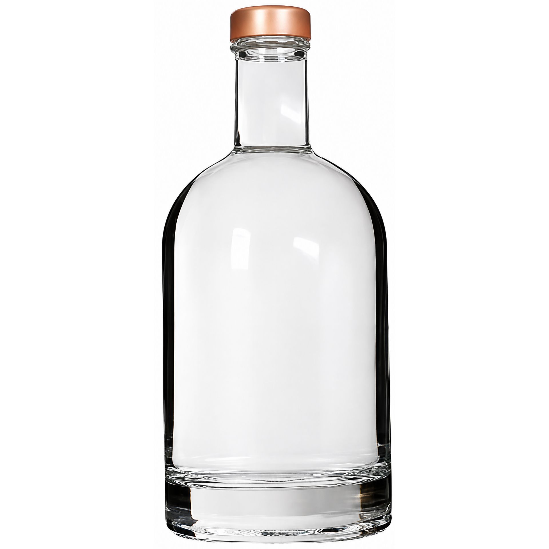 Glasflasche 500 ml mit Deckel in Kupfer oder Silber, ideal für Getränkeaufbewahrung, stilvolles Design, umweltfreundlich, wiederverwendbar.