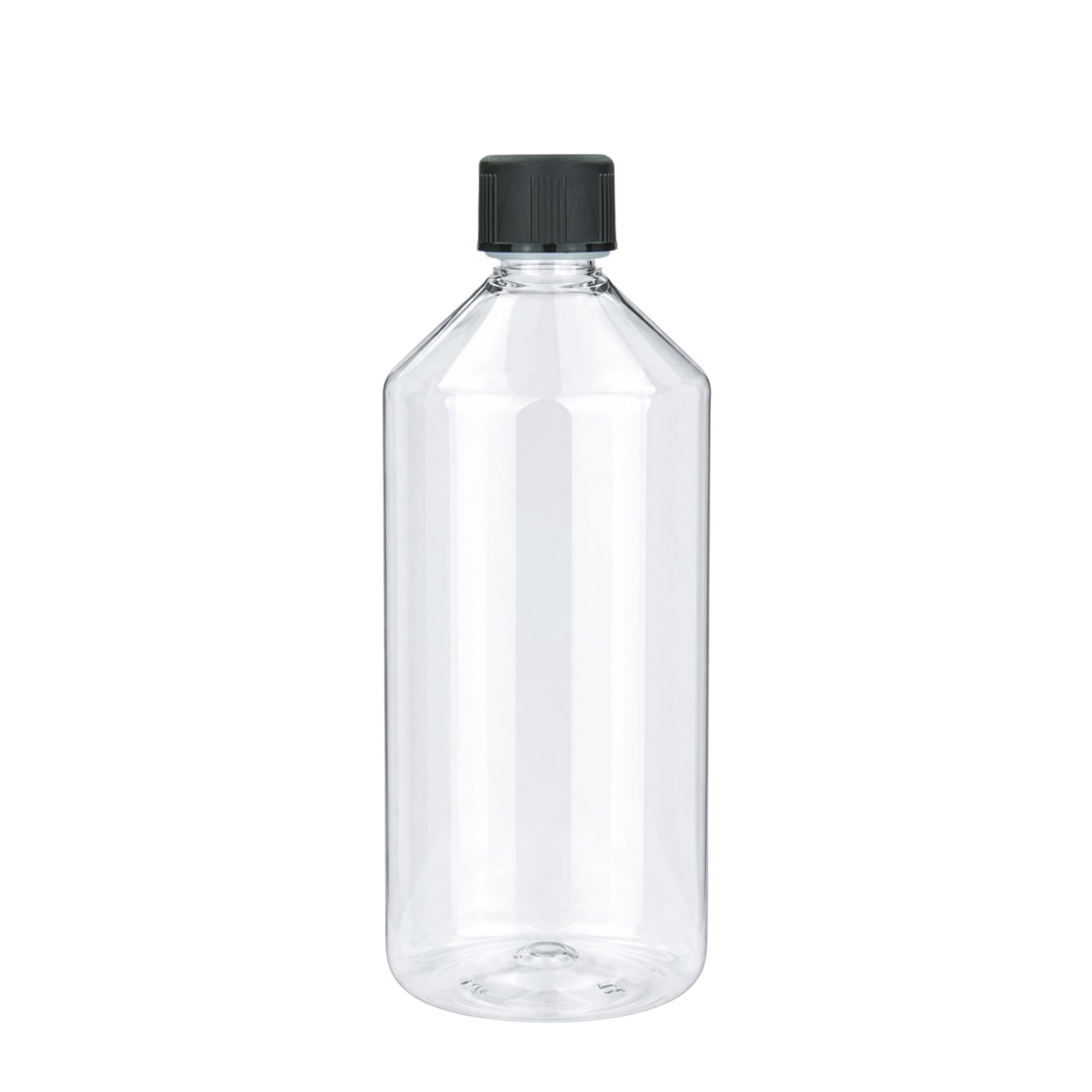 PET Flasche 1000 ml Laborflasche Klar Kunststoff mit Schraubdeckel (Kisi)