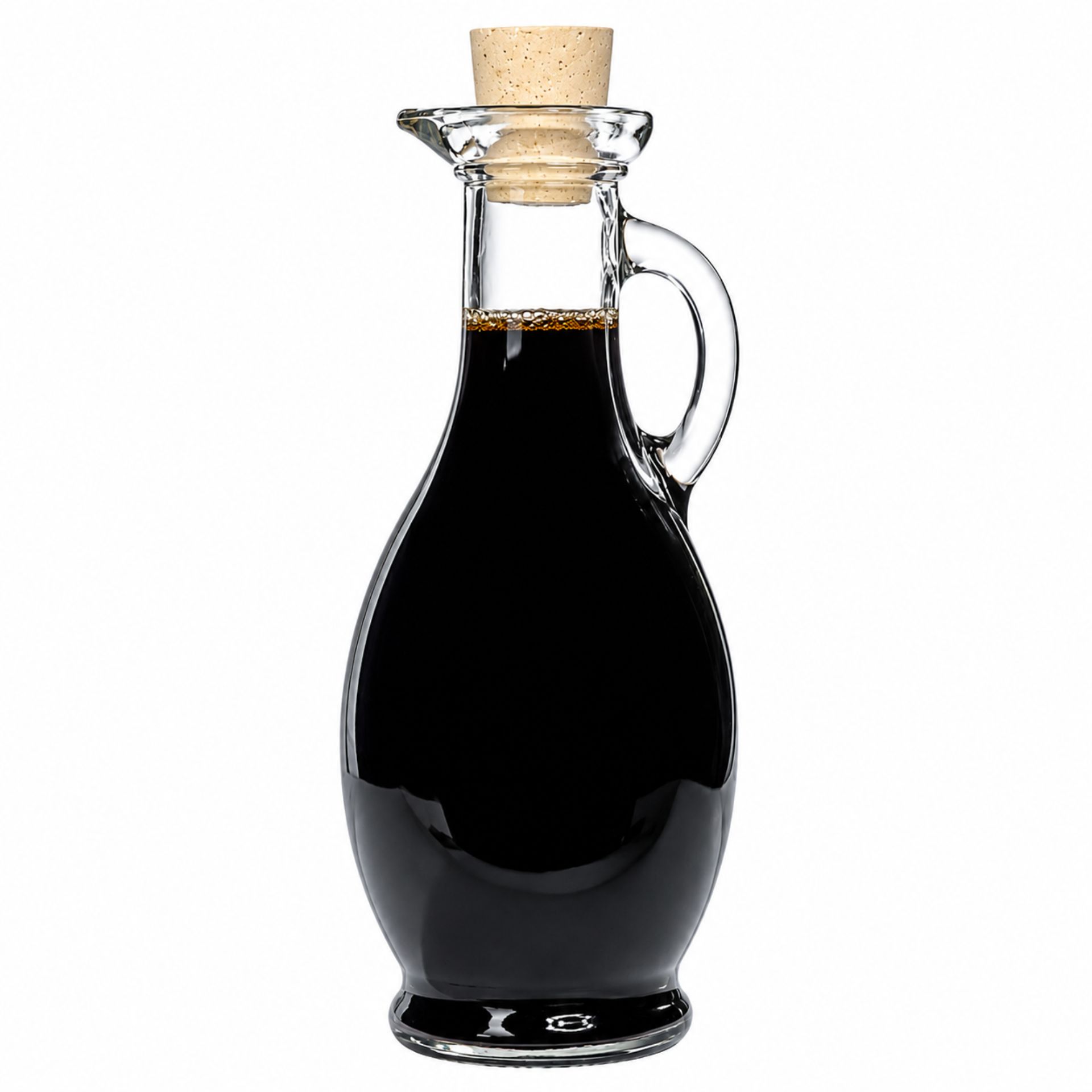Glasflasche 250 ml Amphore mit Korken, geeignet für Öle, Essige und Getränkeaufbewahrung; dekorativ und stilvoll für Küche und Geschenkideen.